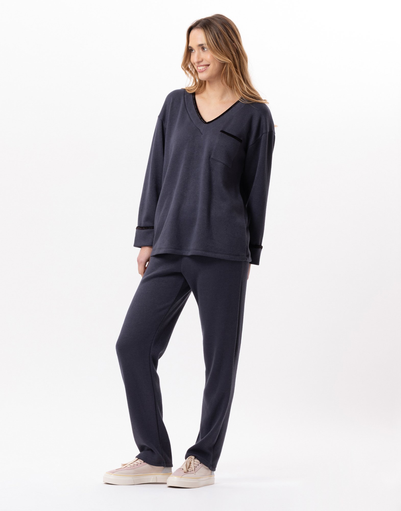 Knitted jogging pants LE CHAT Blue