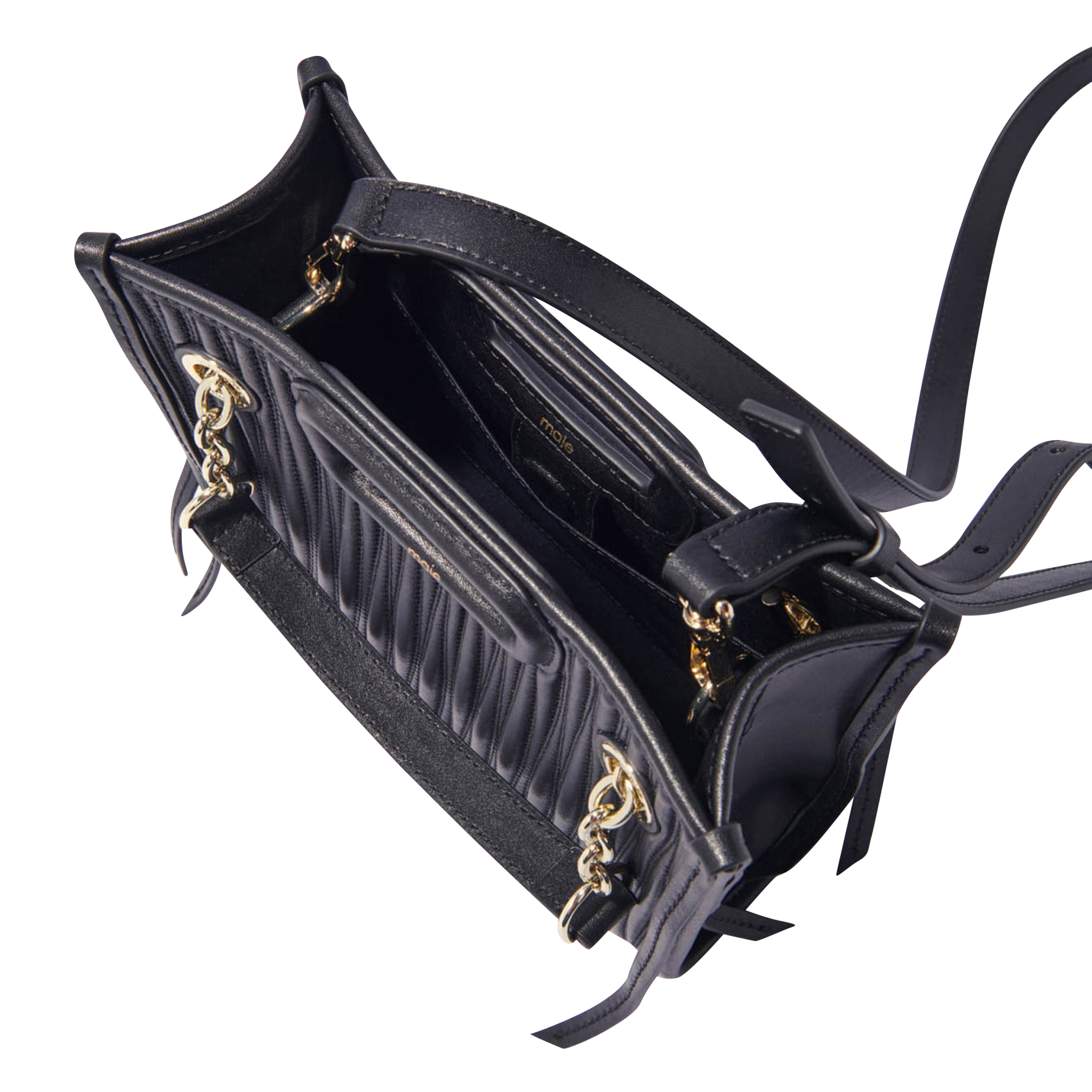 Sac bandoulière en cuir MAJE Noir