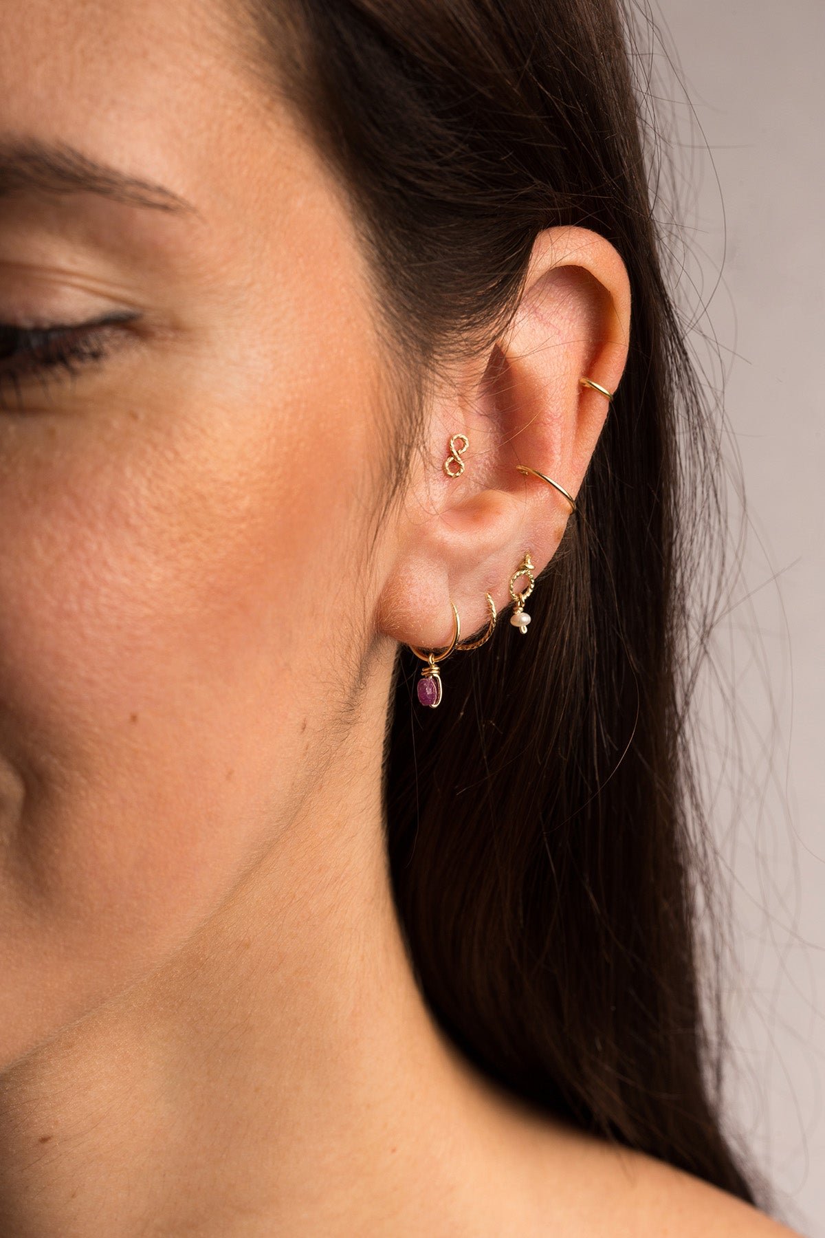 Mini hoops - ruby YAY Pink