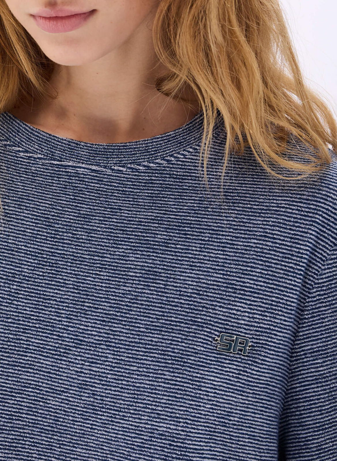 Tee-shirt oversize en coton bio mélangé rayé Multicolore