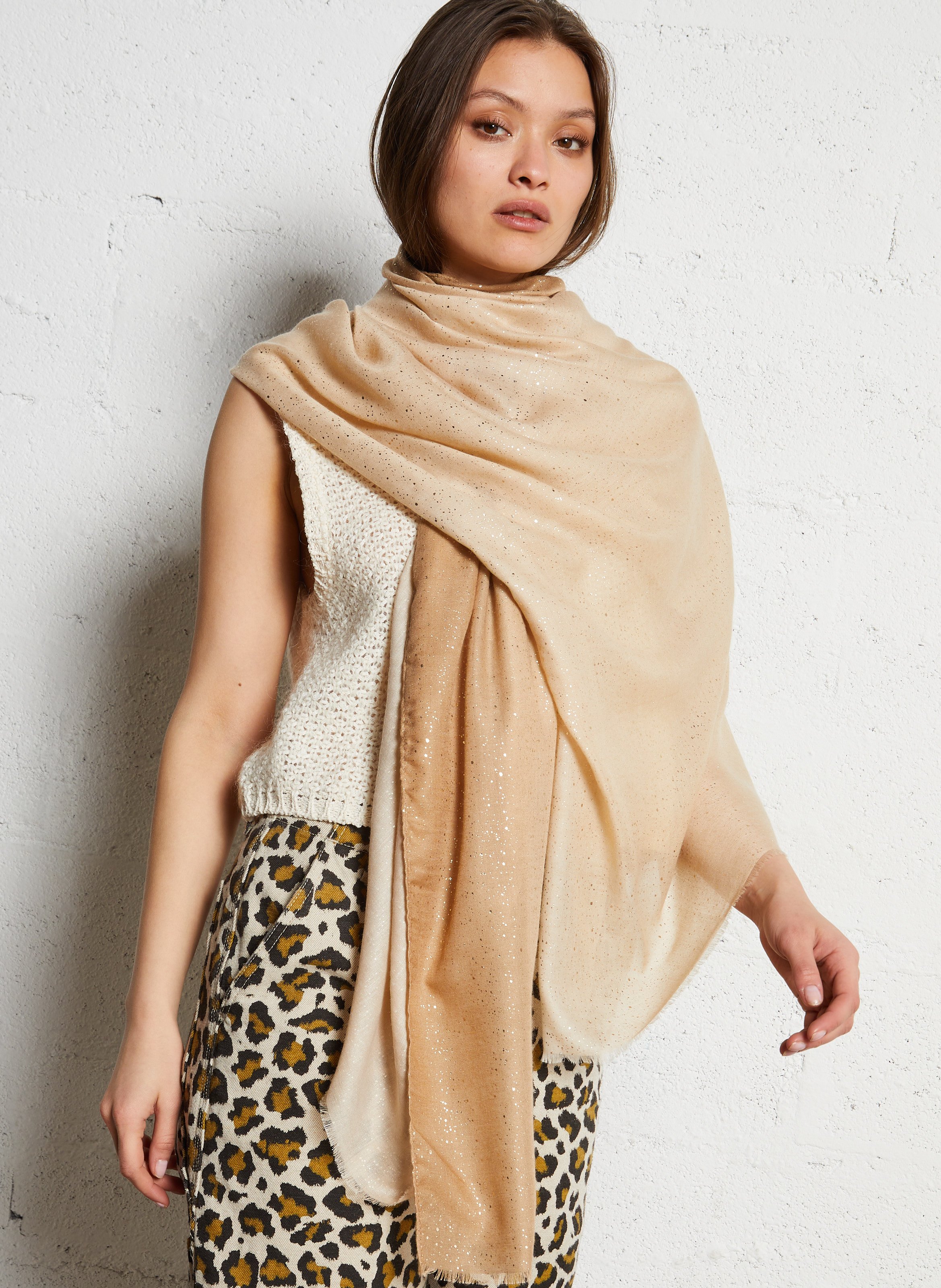 Echarpe dégradée à détails brillants AU PRINTEMPS PARIS Beige