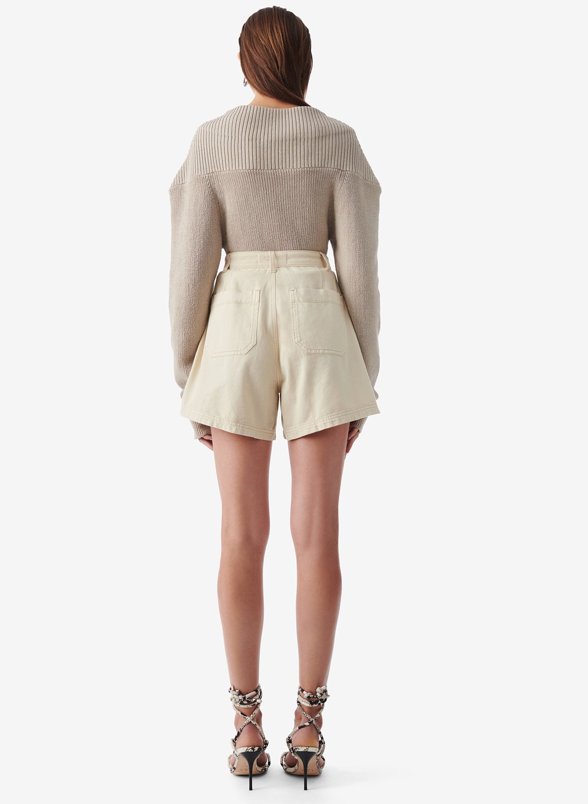 Straight cotton-blend shorts IRO Beige