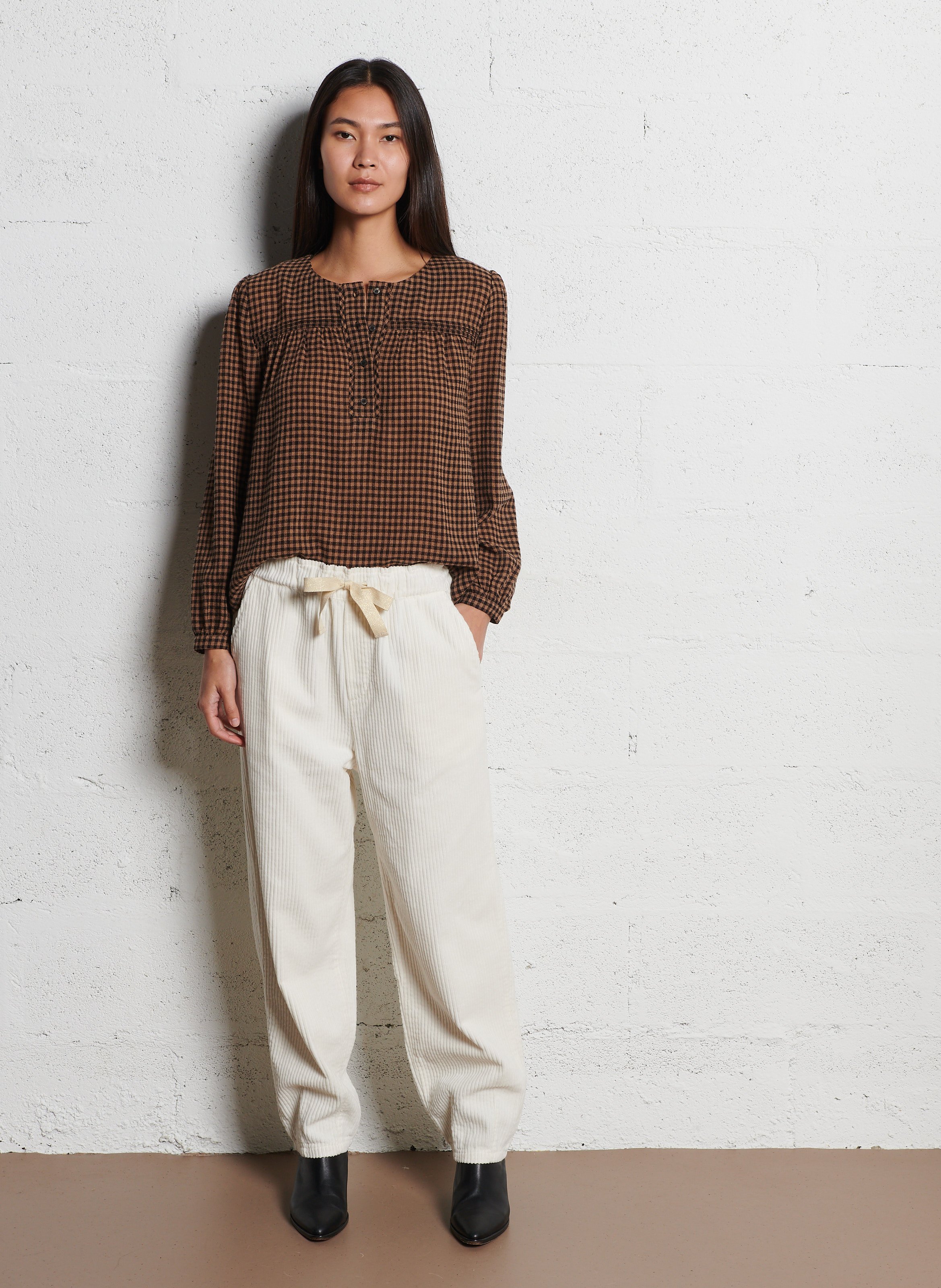 Caprihose aus Cord EMILE ET IDA Beige