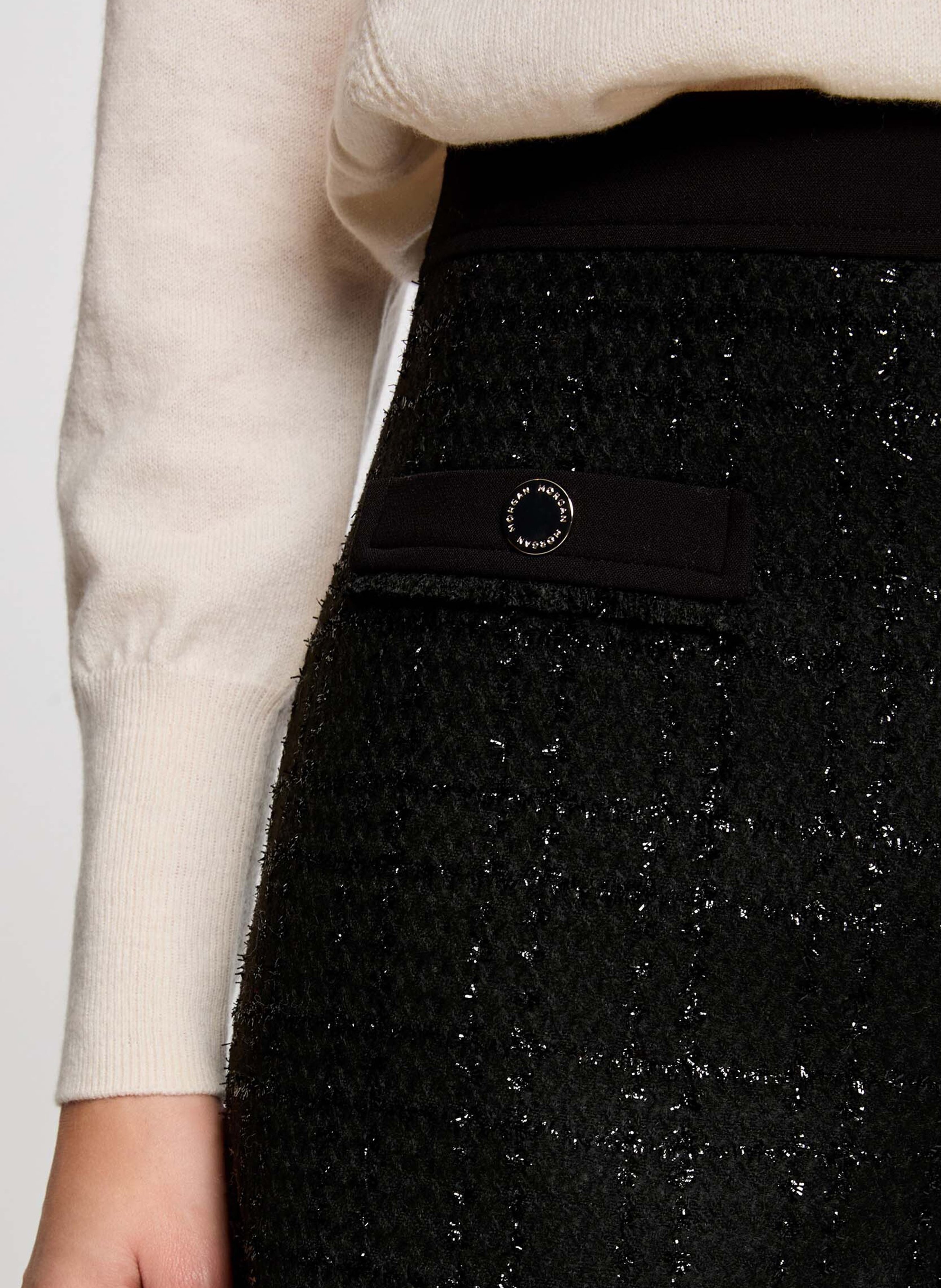 Straight-leg tweed shorts MORGAN Black