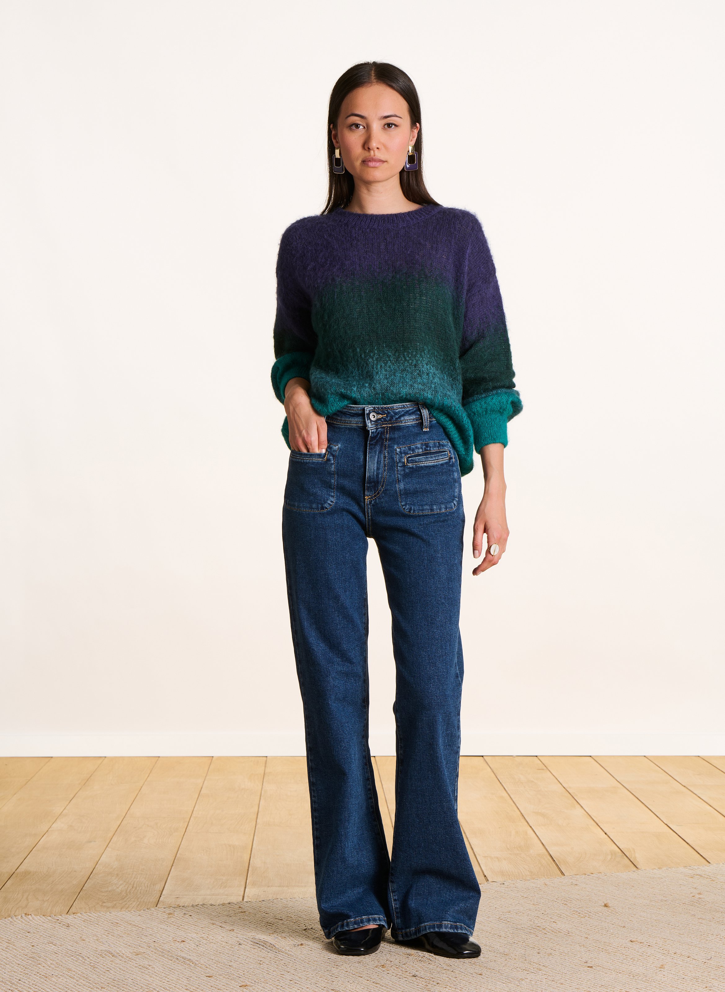 Oversized Striped Sweater LA FEE MARABOUTEE Blue