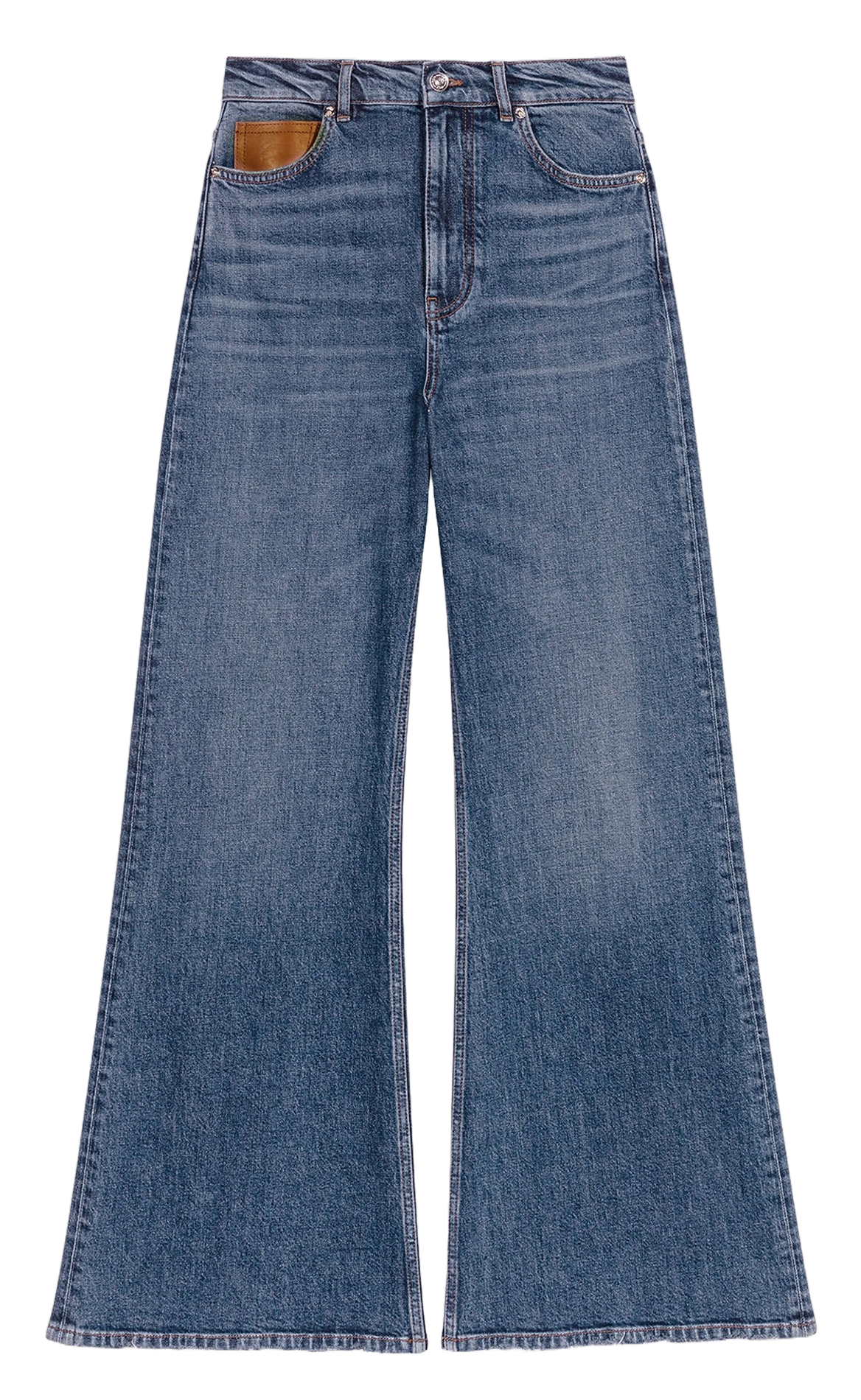 Wijde jeans - katoenblend MAJE Blauw