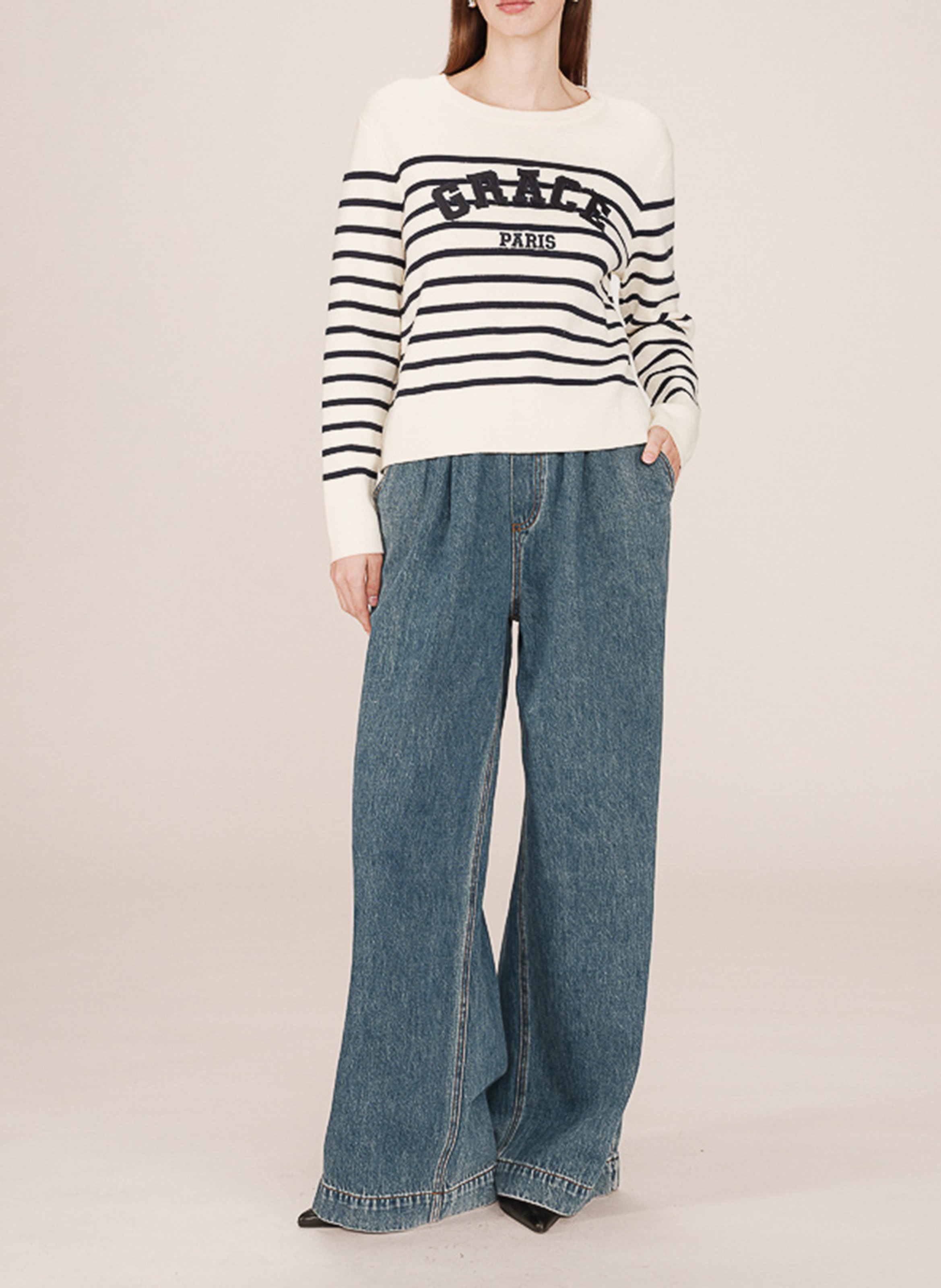 High-neck sweater GRACE ET MILA White