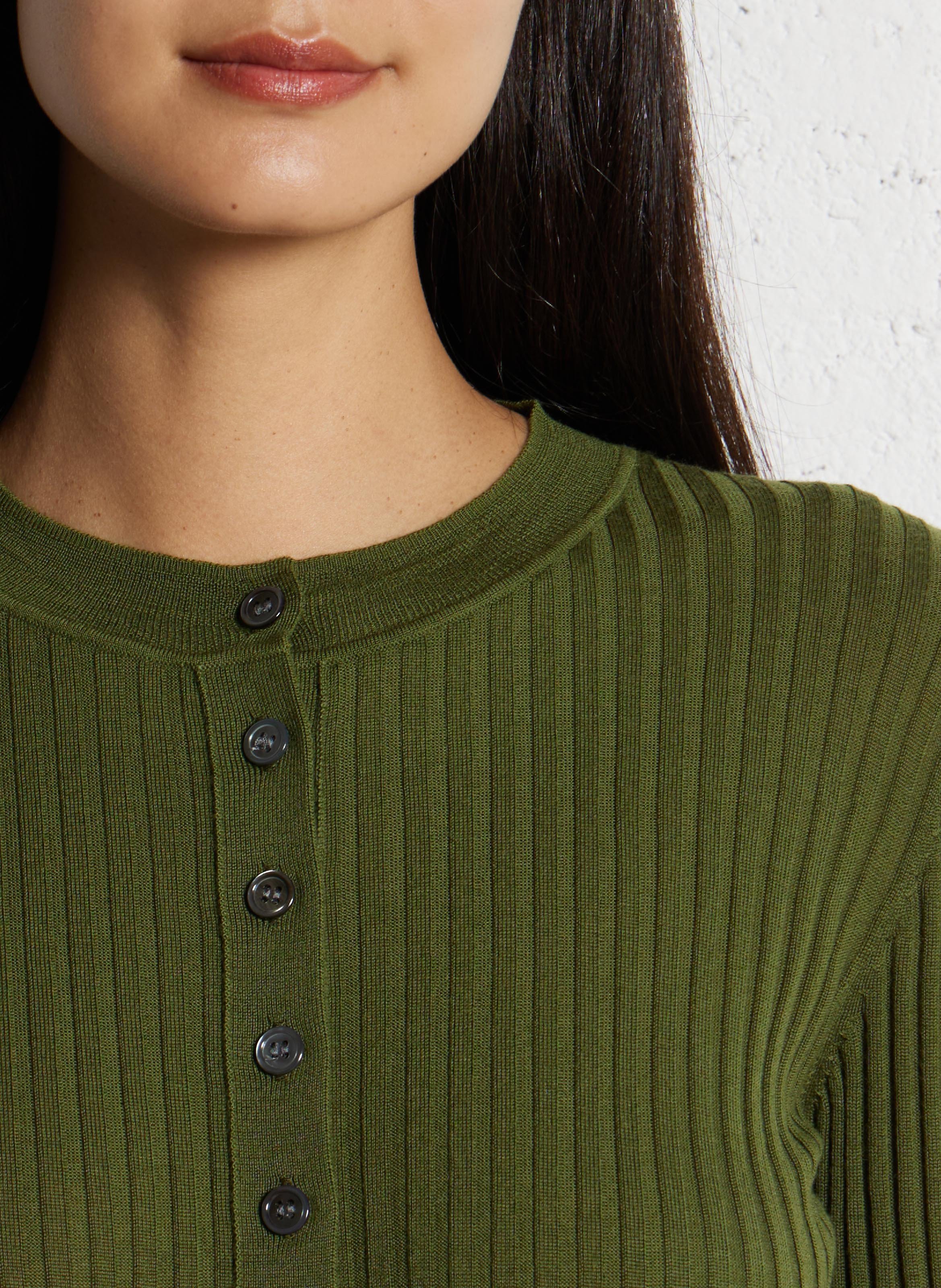 Abidjan wool round-neck sweater SOEUR Green