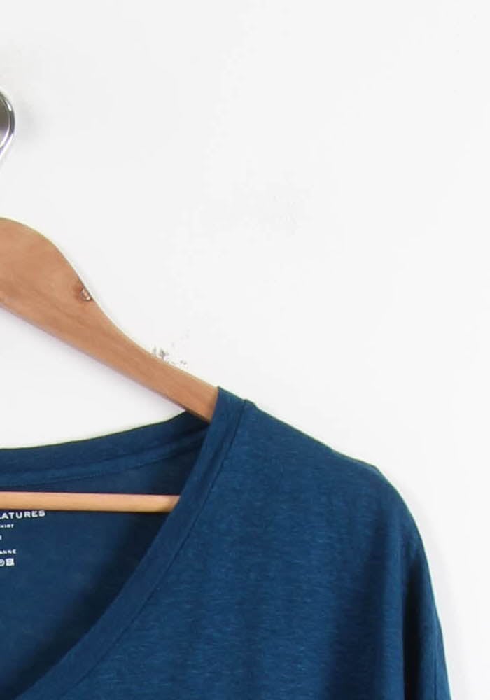 Tommy Badge T-shirt MAJESTIC FILATURES - SECONDE MAIN Blue