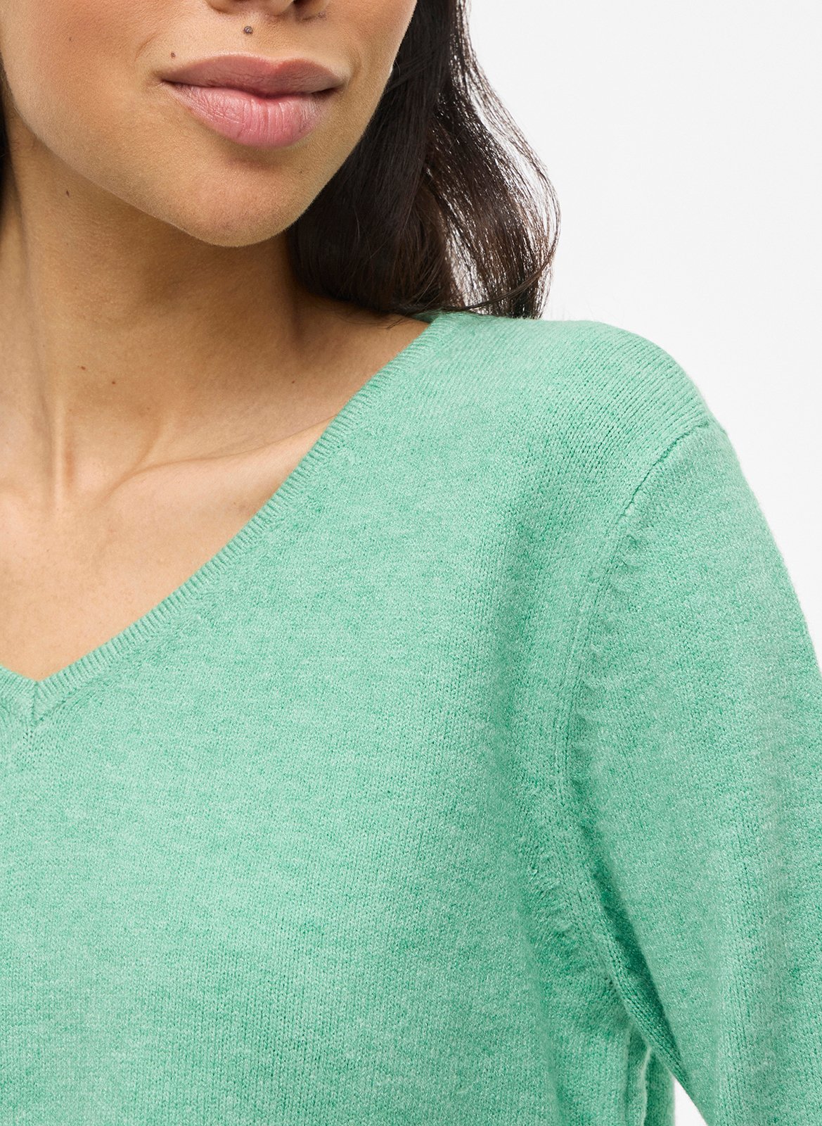 Gerade geschnittener Strickpullover Grun