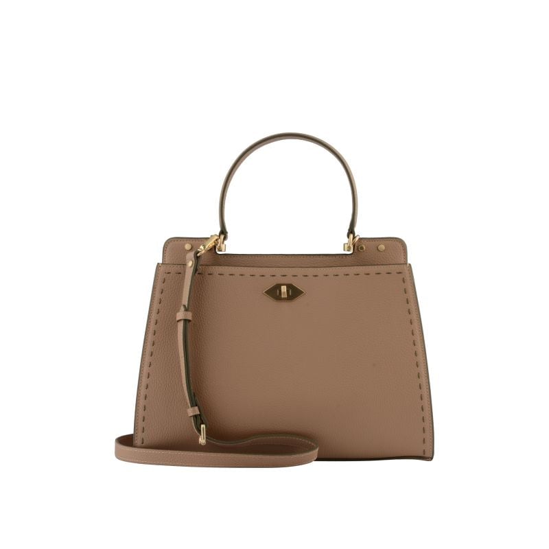 Handbag - cowhide leather POURCHET Brown