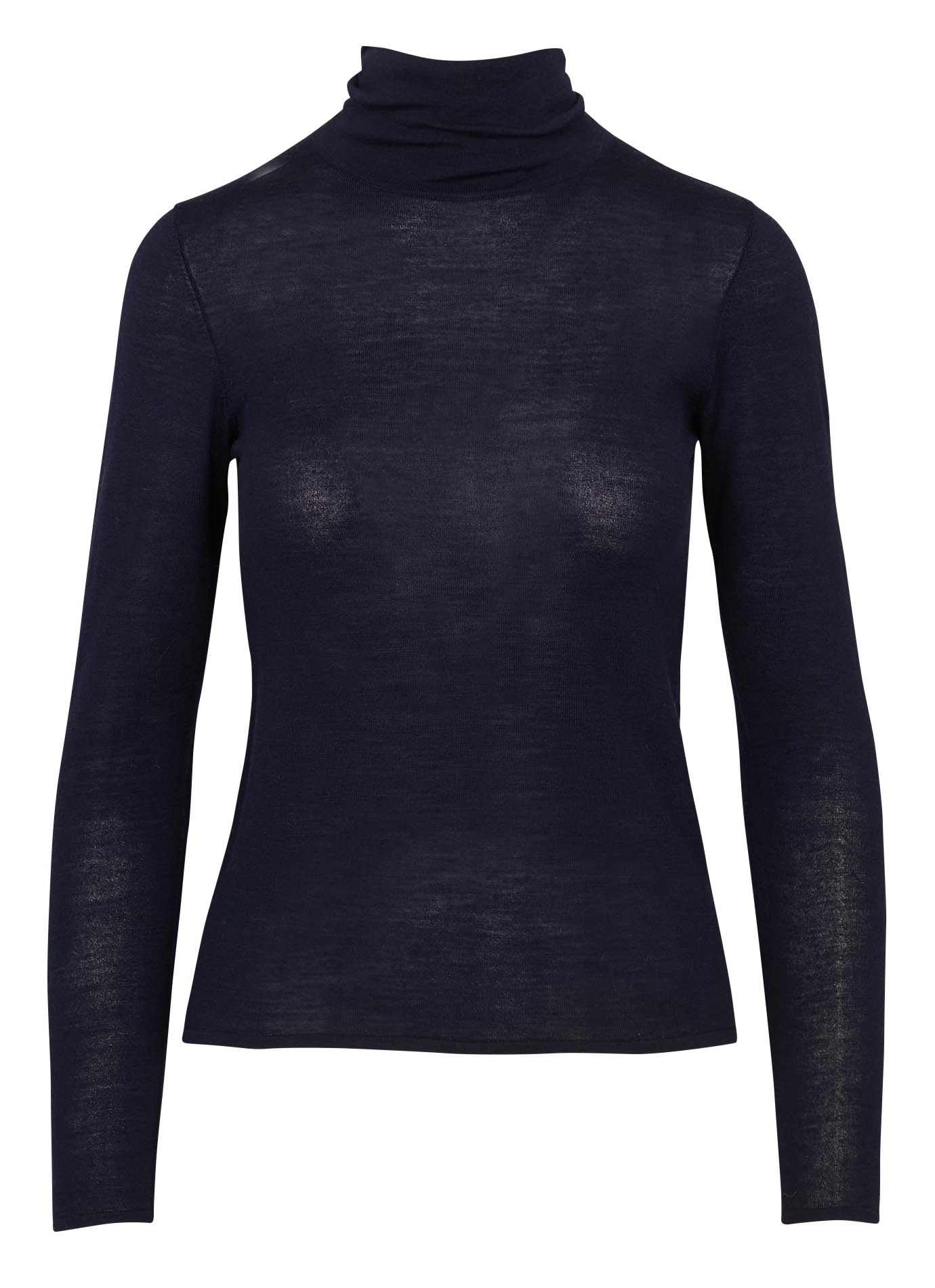 Fitted fine knit wool turtleneck sweater PETITE MENDIGOTE Blue