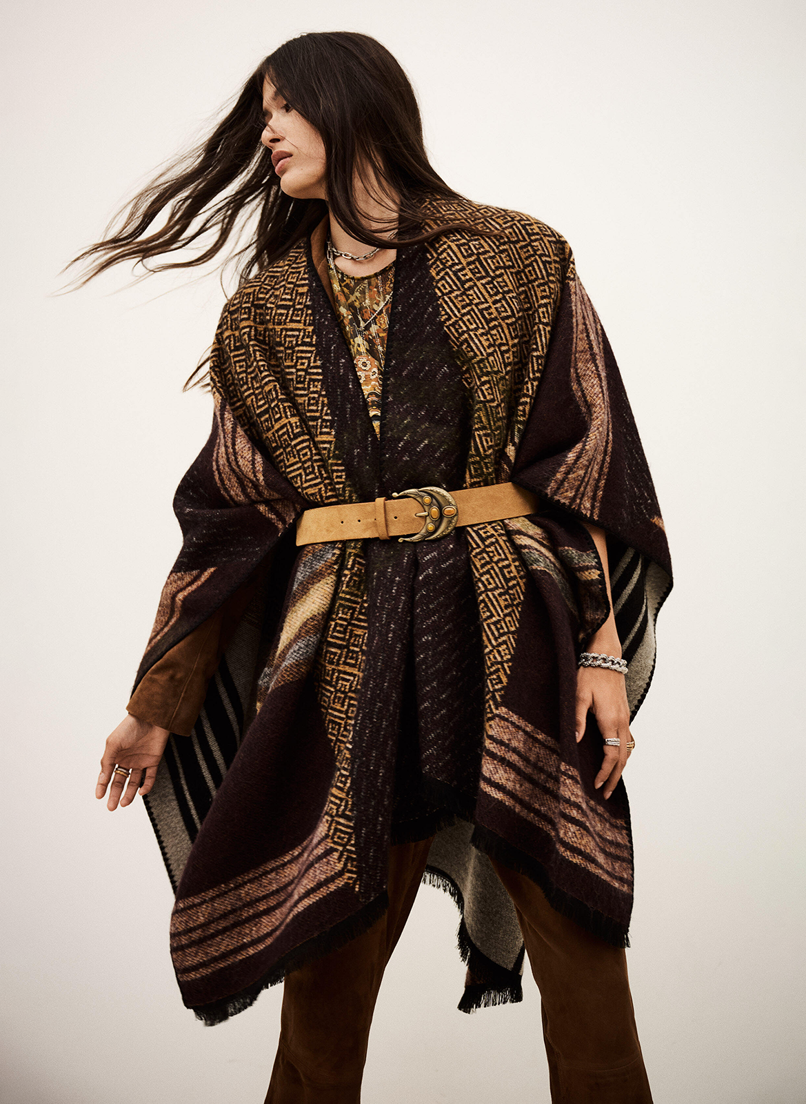 Poncho imprimé BA&SH Multicolore