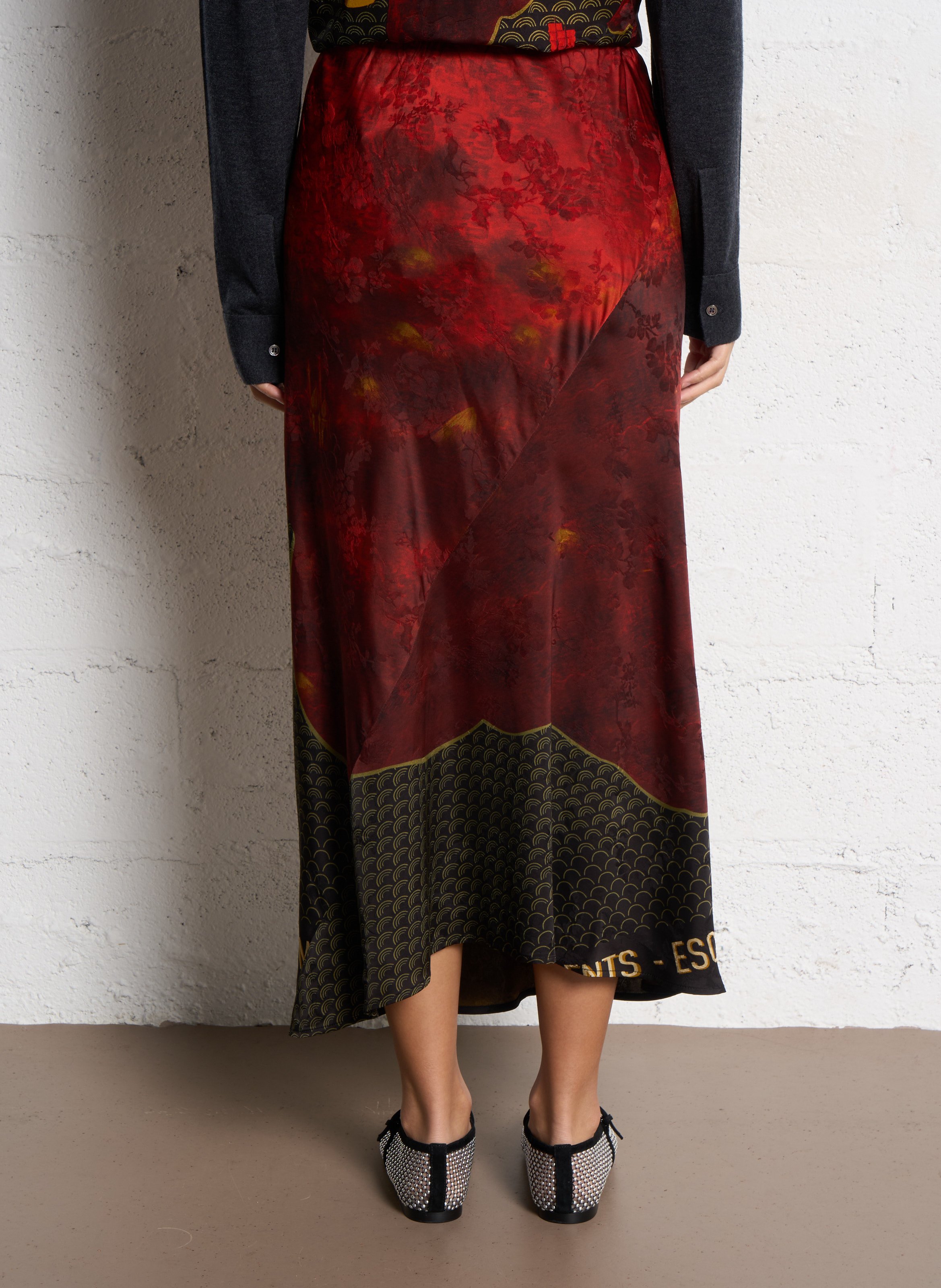 Jupe midi imprimée MES DEMOISELLES Rouge