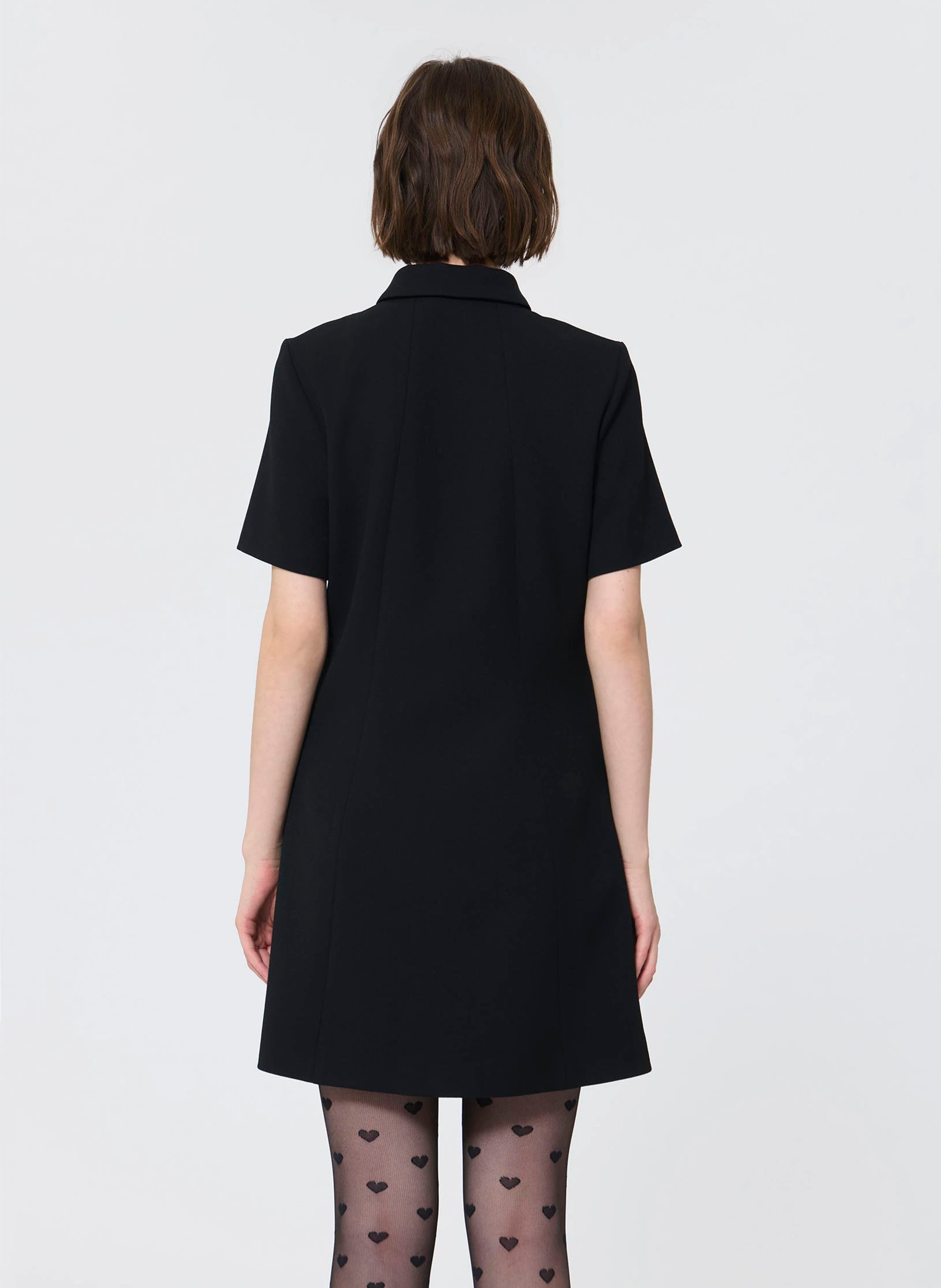 Abito corto collo a polo TARA JARMON Nero