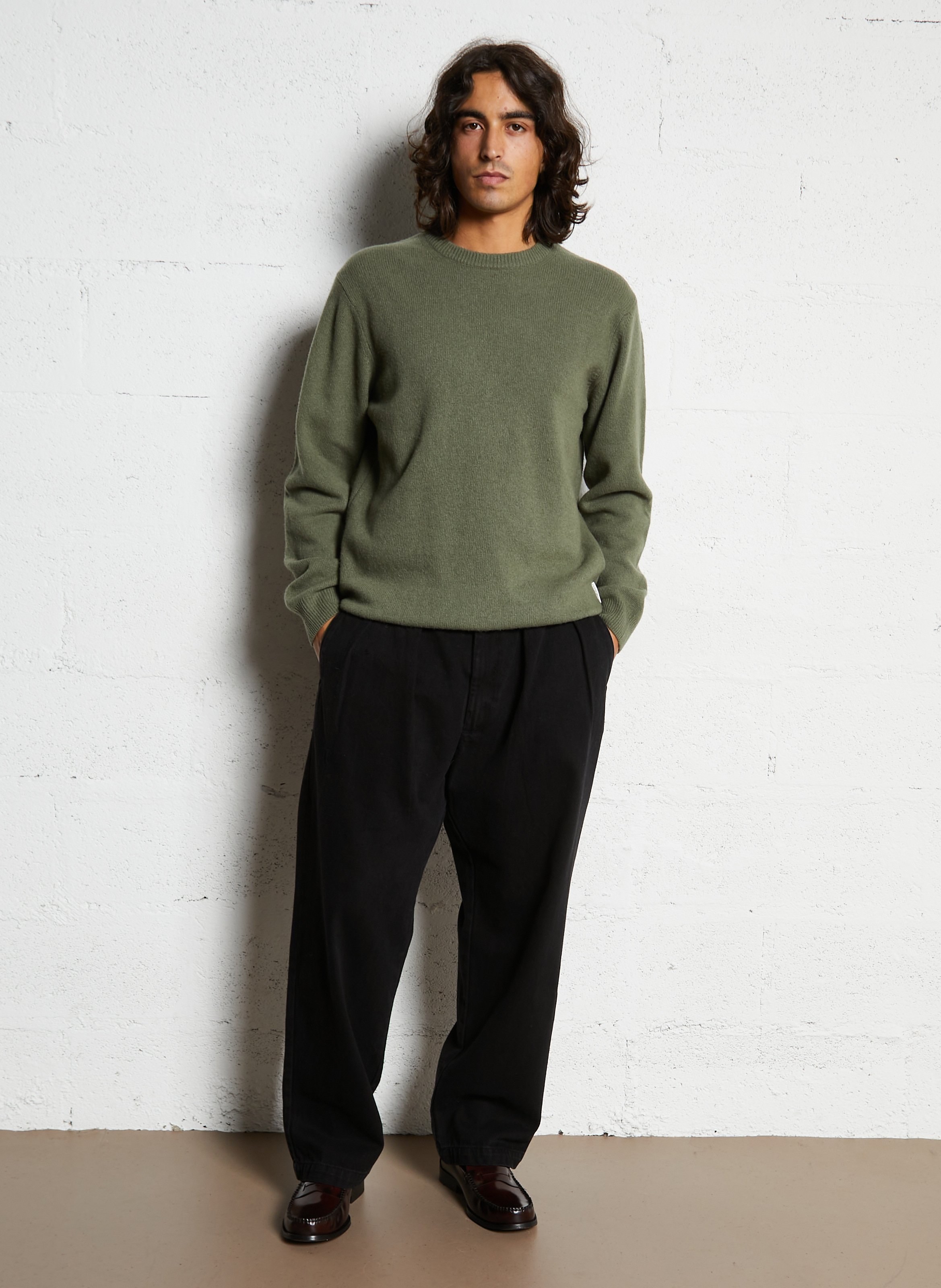 Alpaca wool sweater CASUAL FRIDAY Khaki