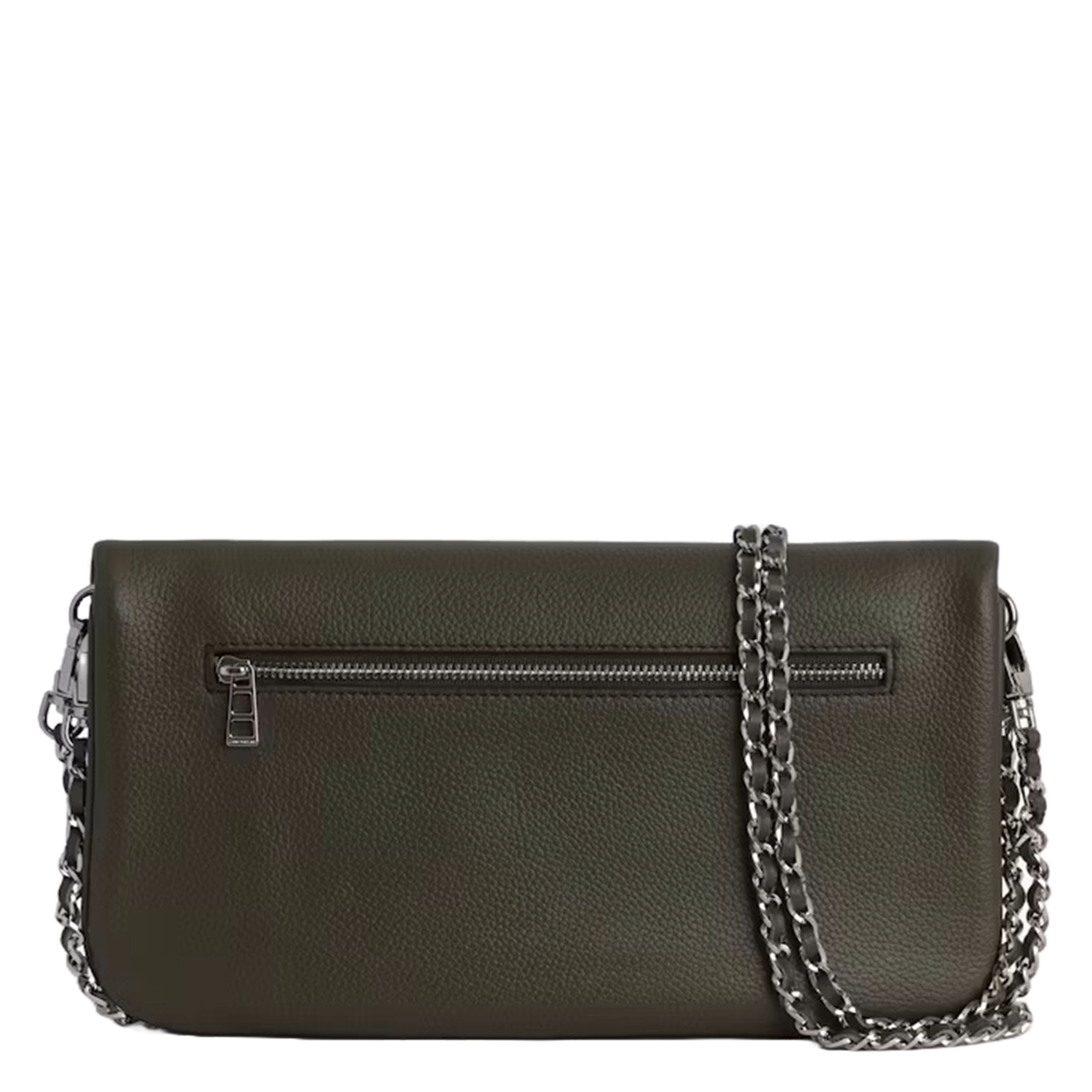 Leder-Clutch mit Metallketten ZADIG&VOLTAIRE Grun