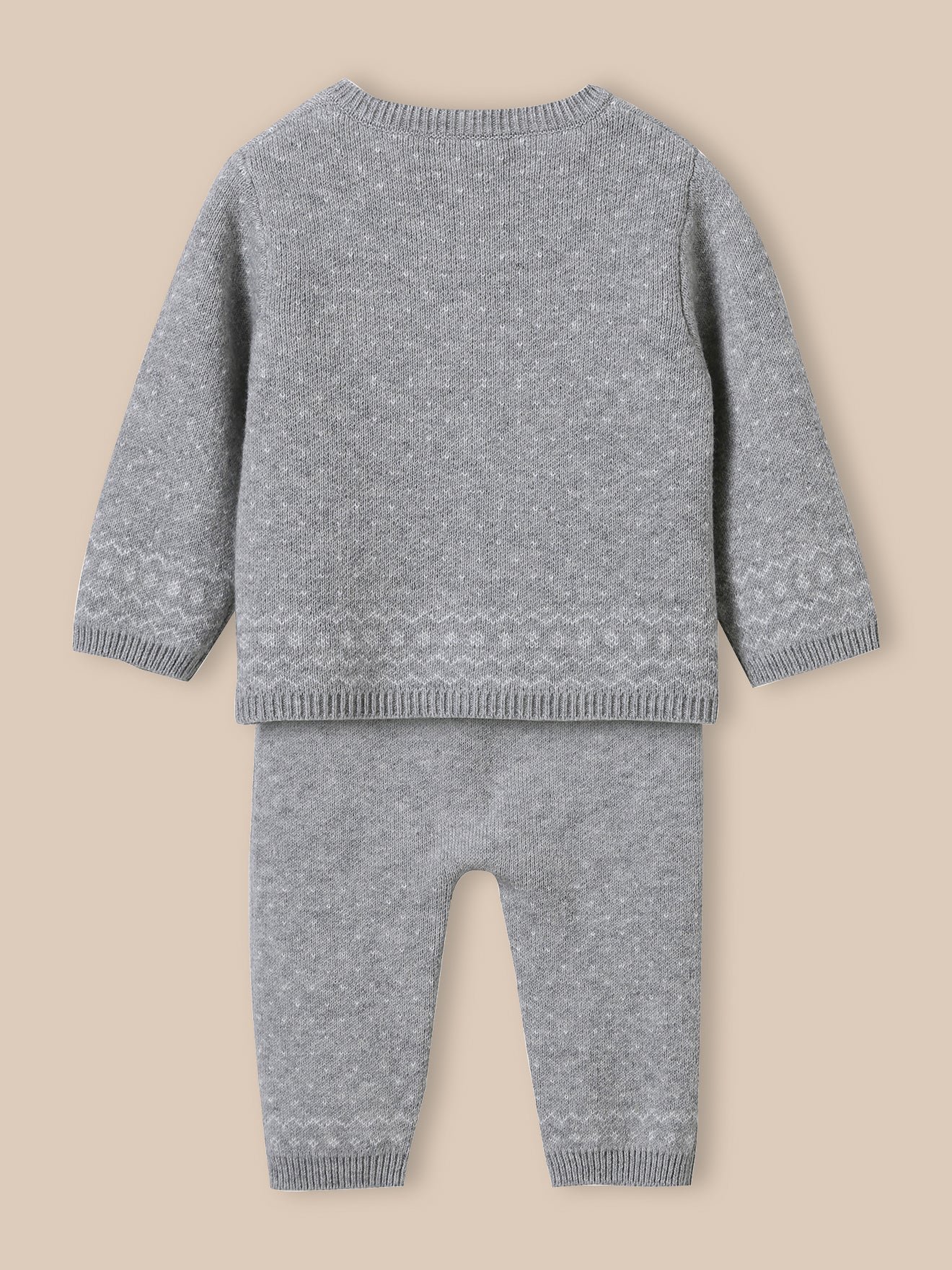 Wool jacquard set CYRILLUS Grey