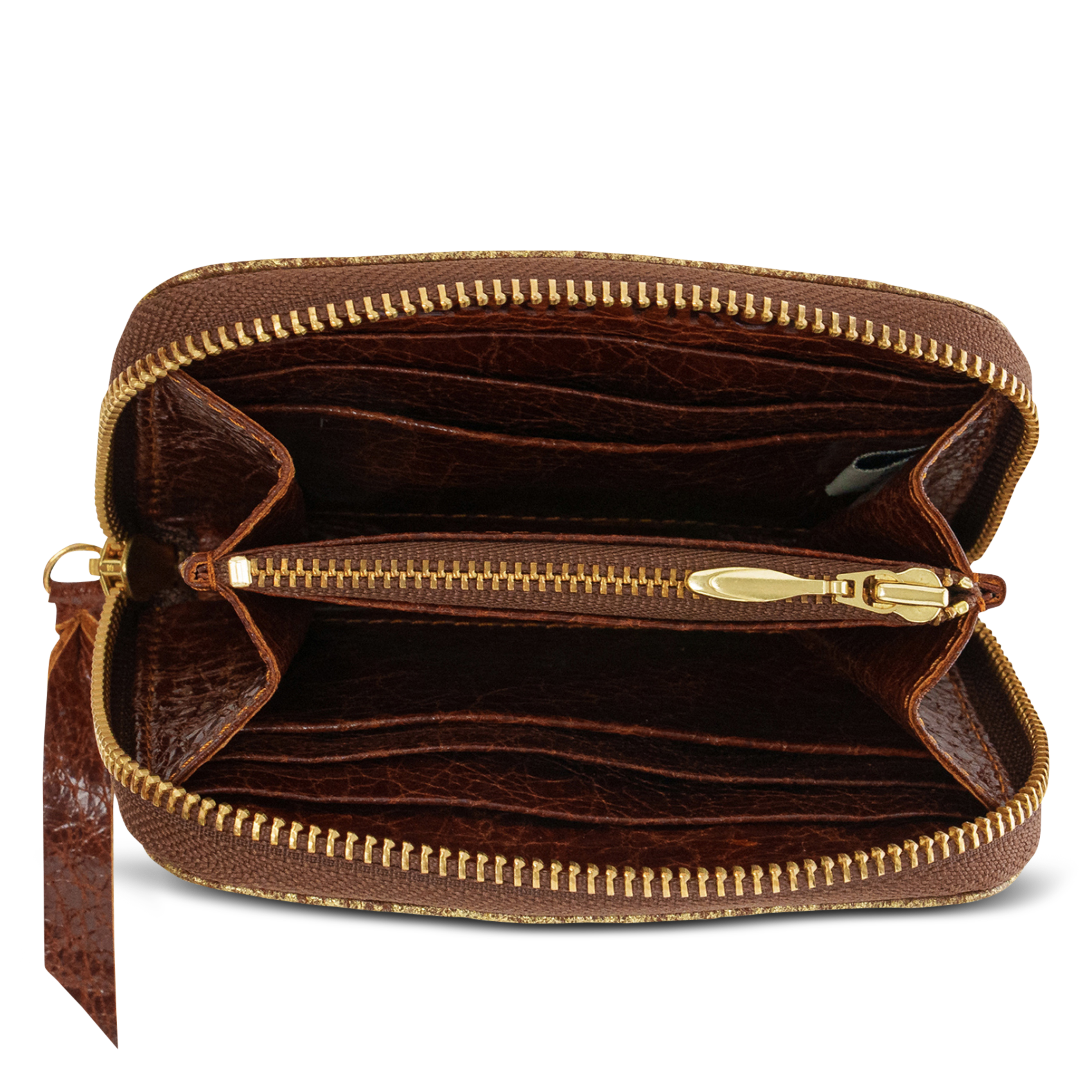 Mixed leather coin purse Golden