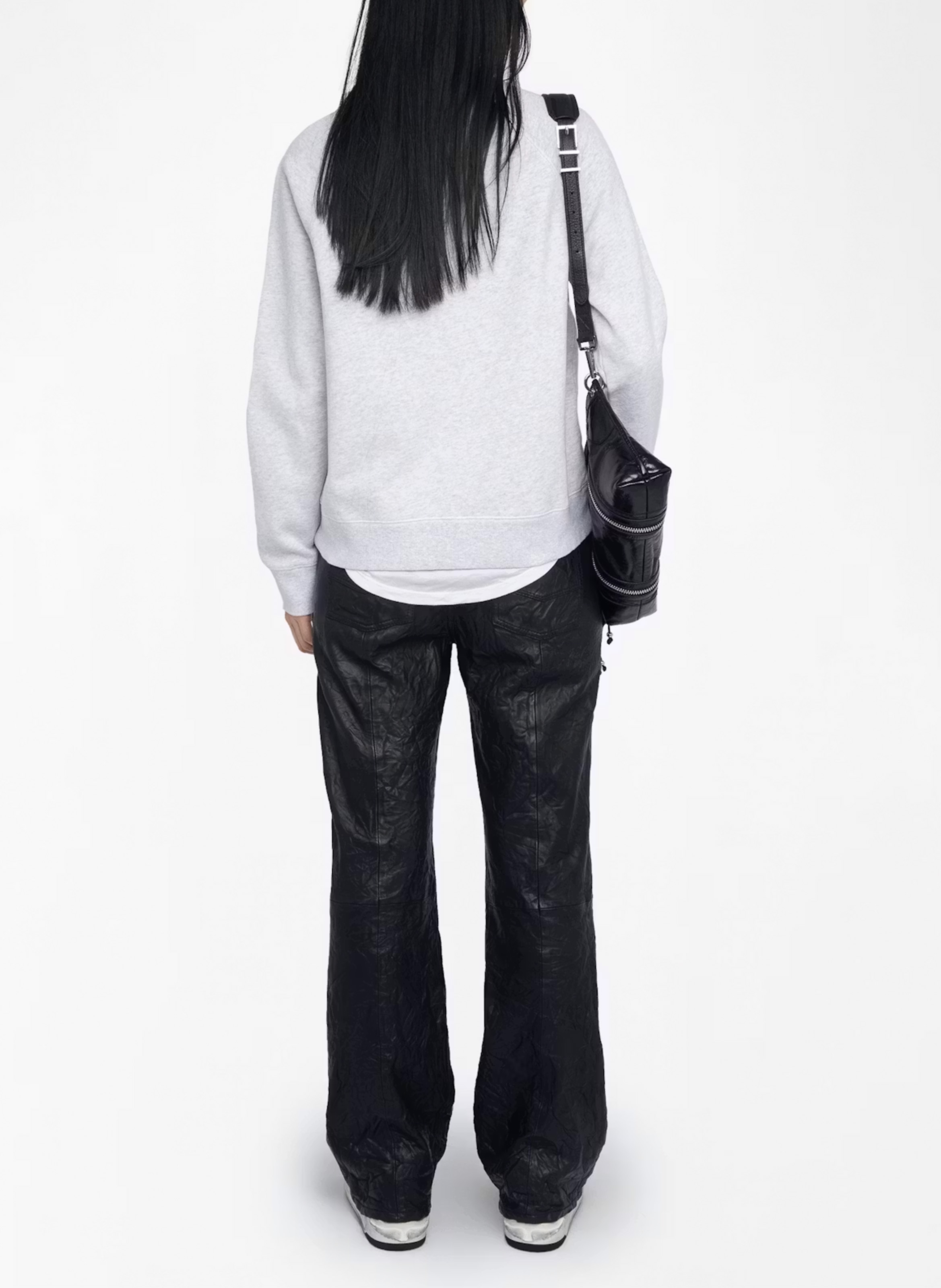 Sweat col ornd en coton mélangé ZADIG&VOLTAIRE Gris