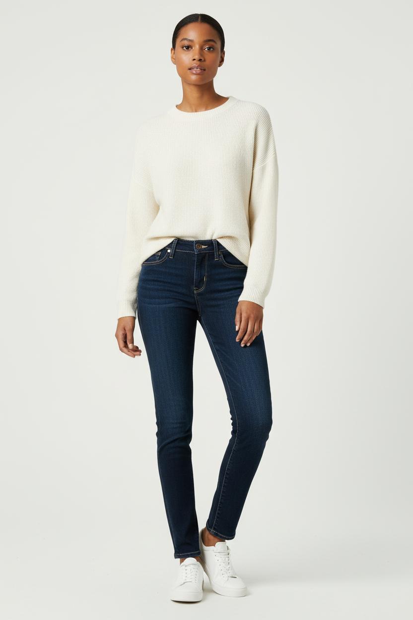 Cropped slim jeans with studs LEVI'S - Seconde main Blue