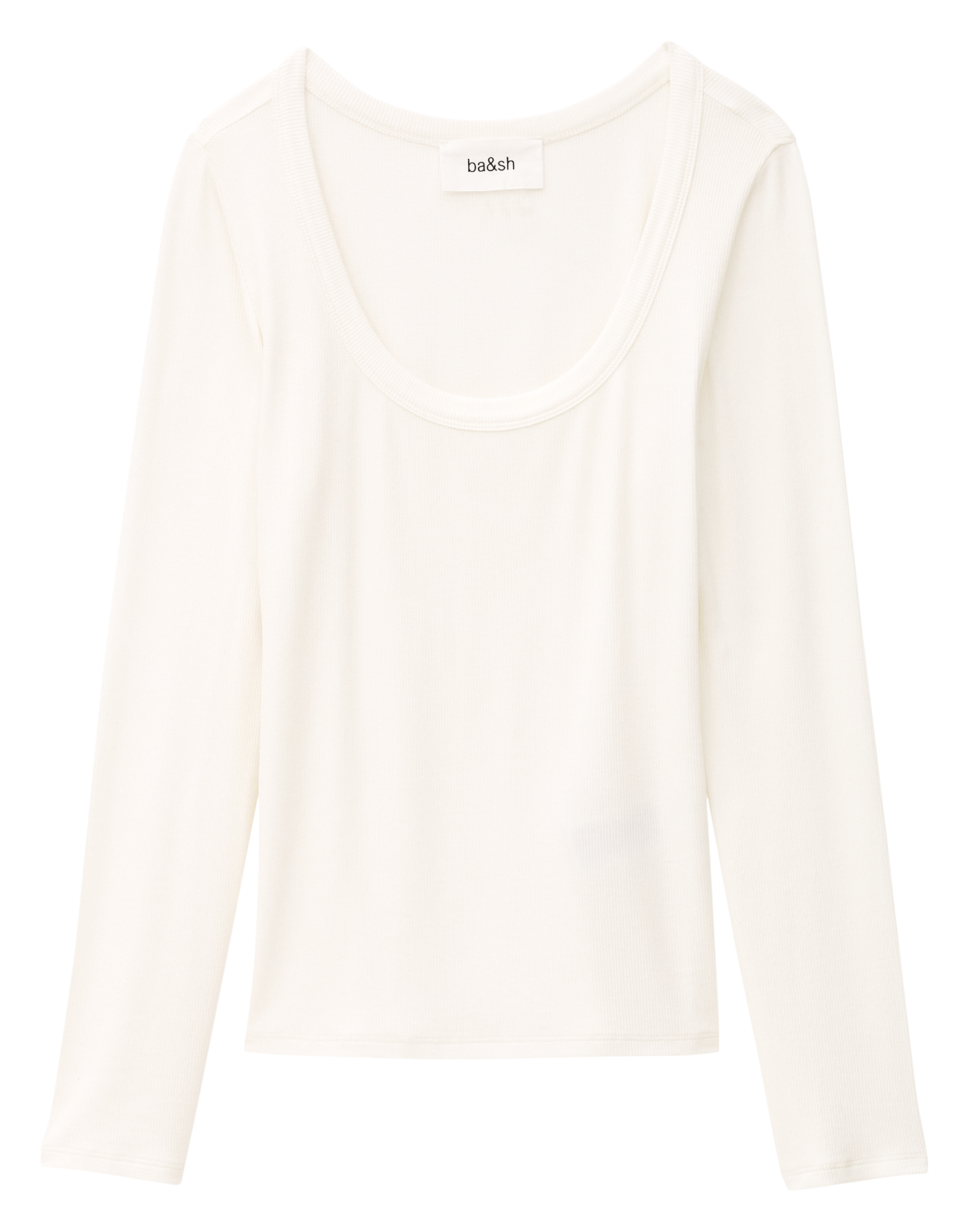Lange mouwen geribbeld effen T-shirt BA&SH Beige