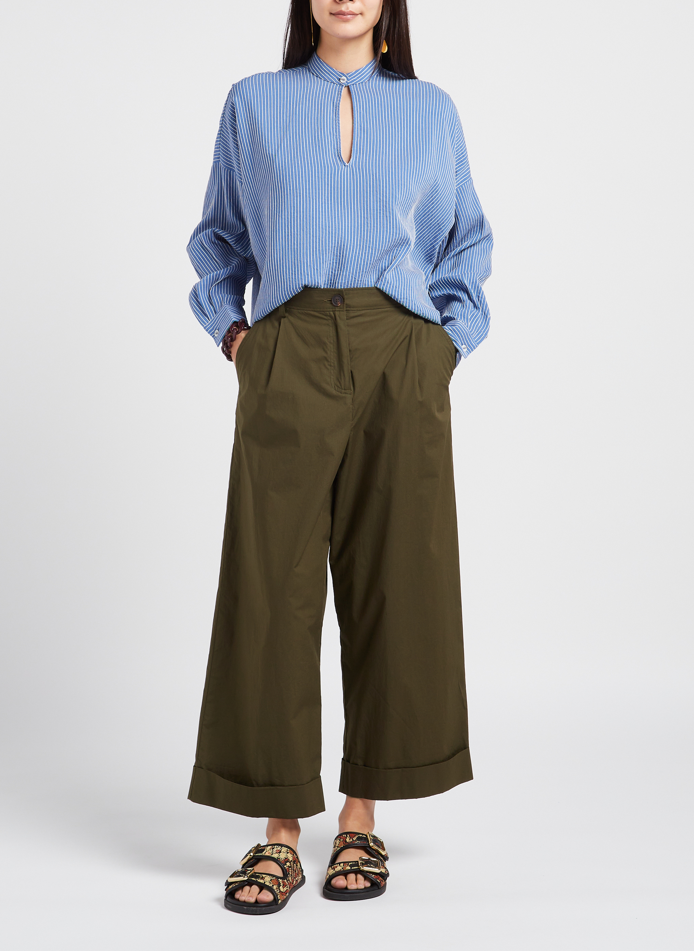 Sandales plates à imprimé MOMONI Marron