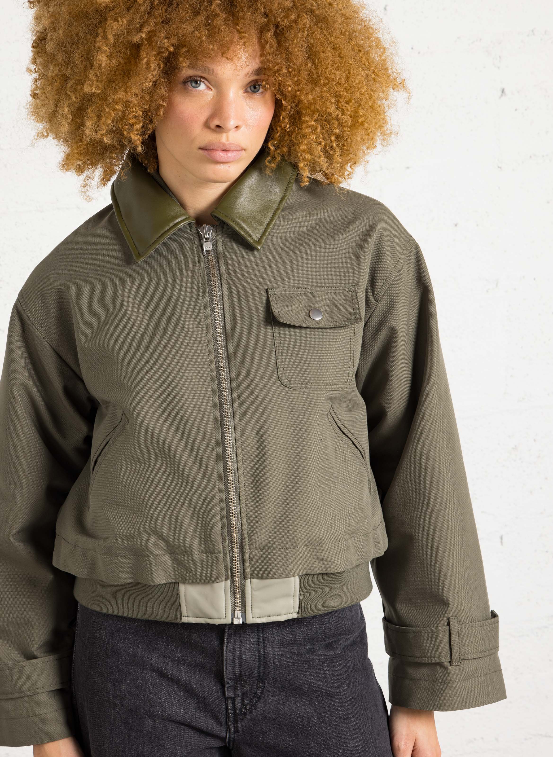 Blouson aus Baumwoll-Mix mit klassischem Kragen BELLEROSE Khaki