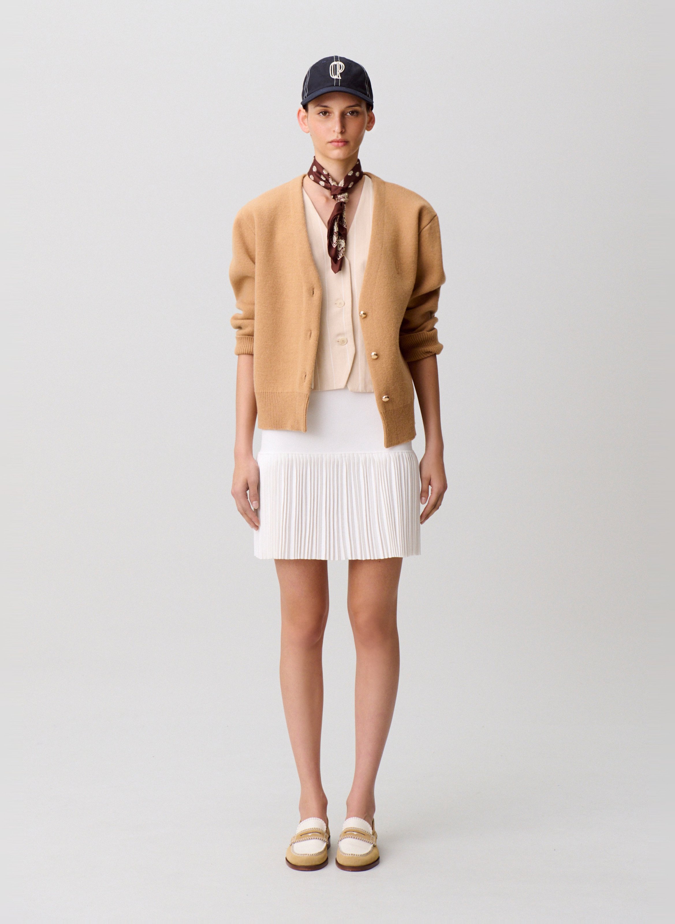 Jupe courte à franges CLAUDIE PIERLOT Beige