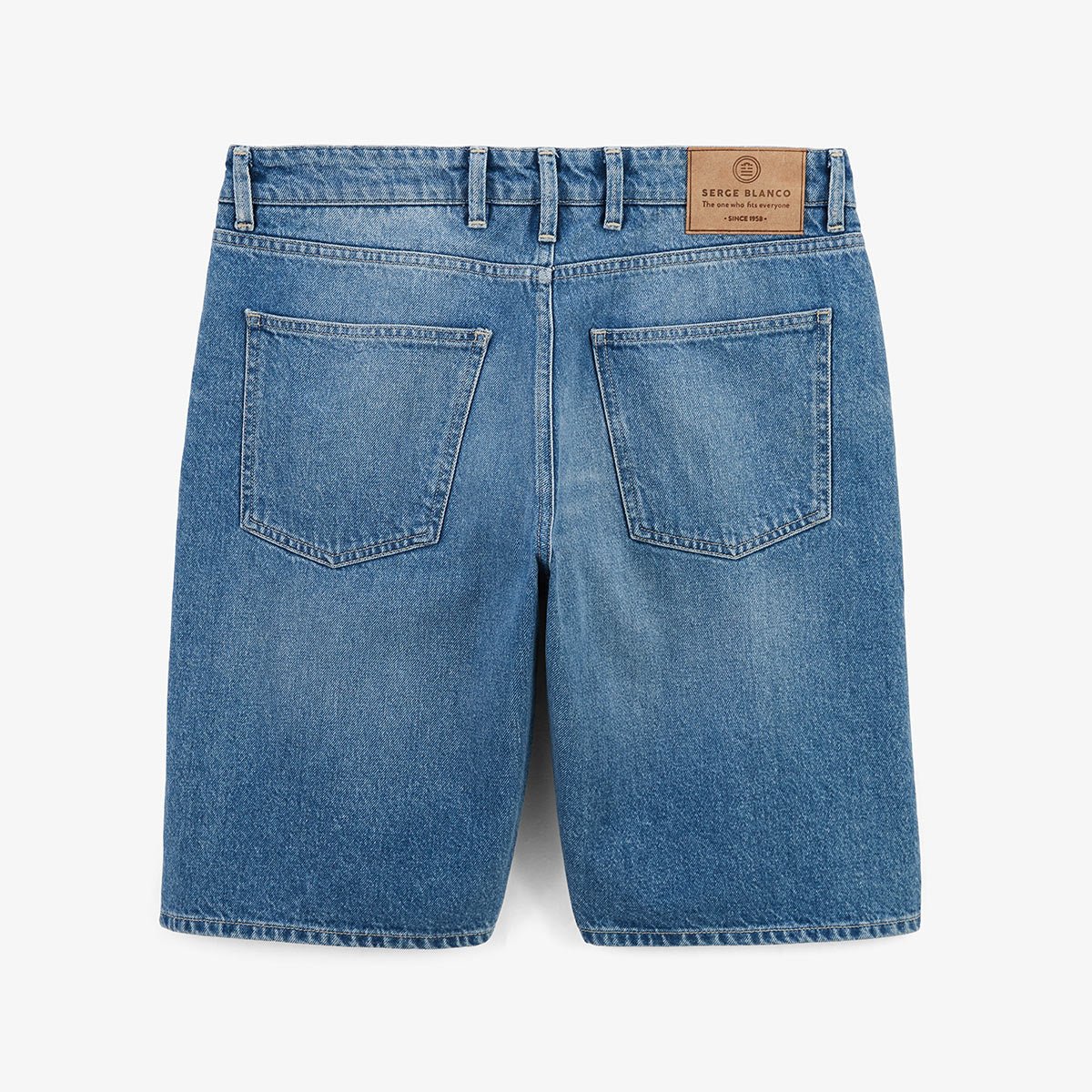 Tapered cut denim Bermuda shorts SERGE BLANCO Blue