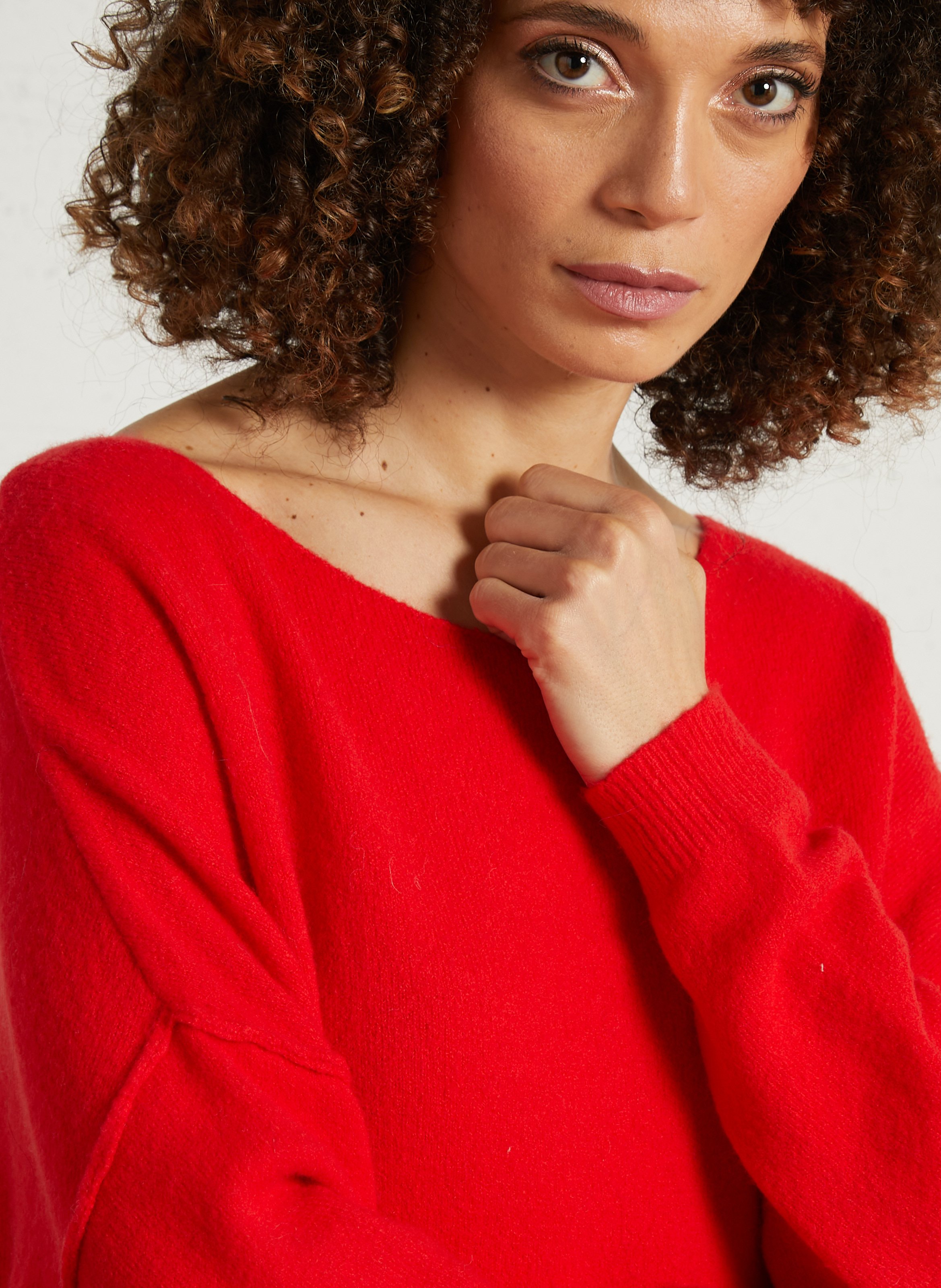 Wool-blend boat-neck jumper AMERICAN VINTAGE Red