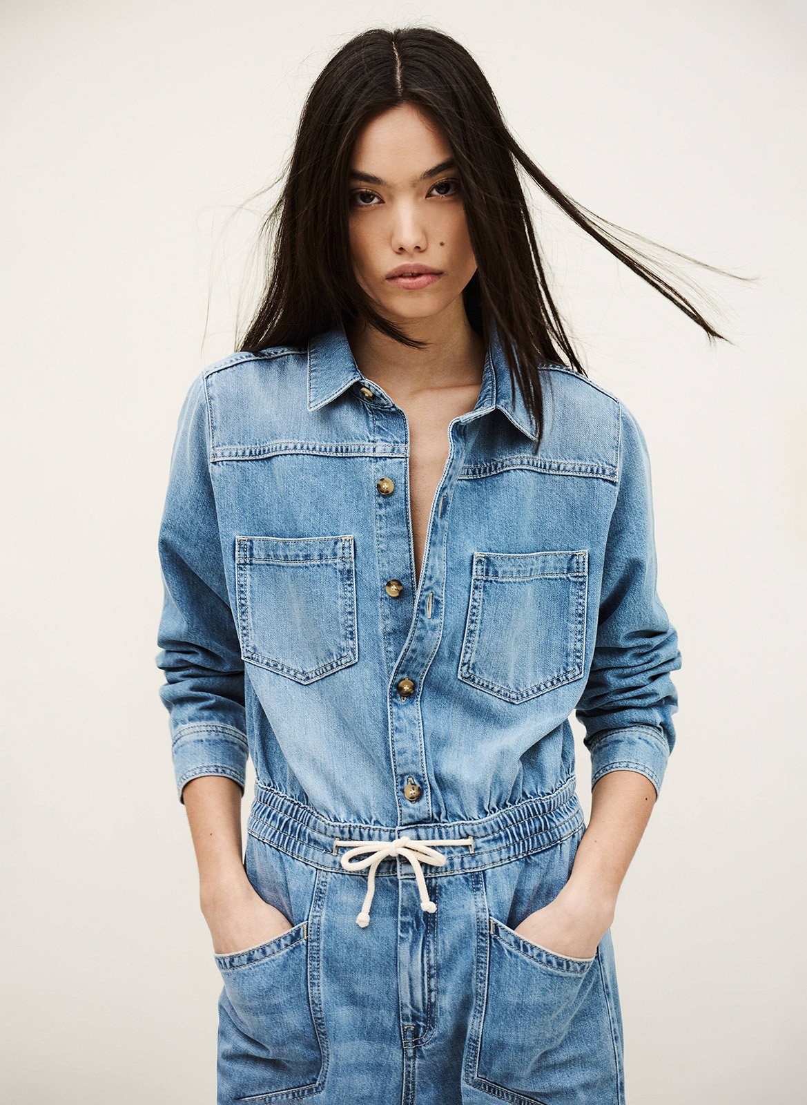 Jumpsuit van spijkerstof BA&SH Blauw