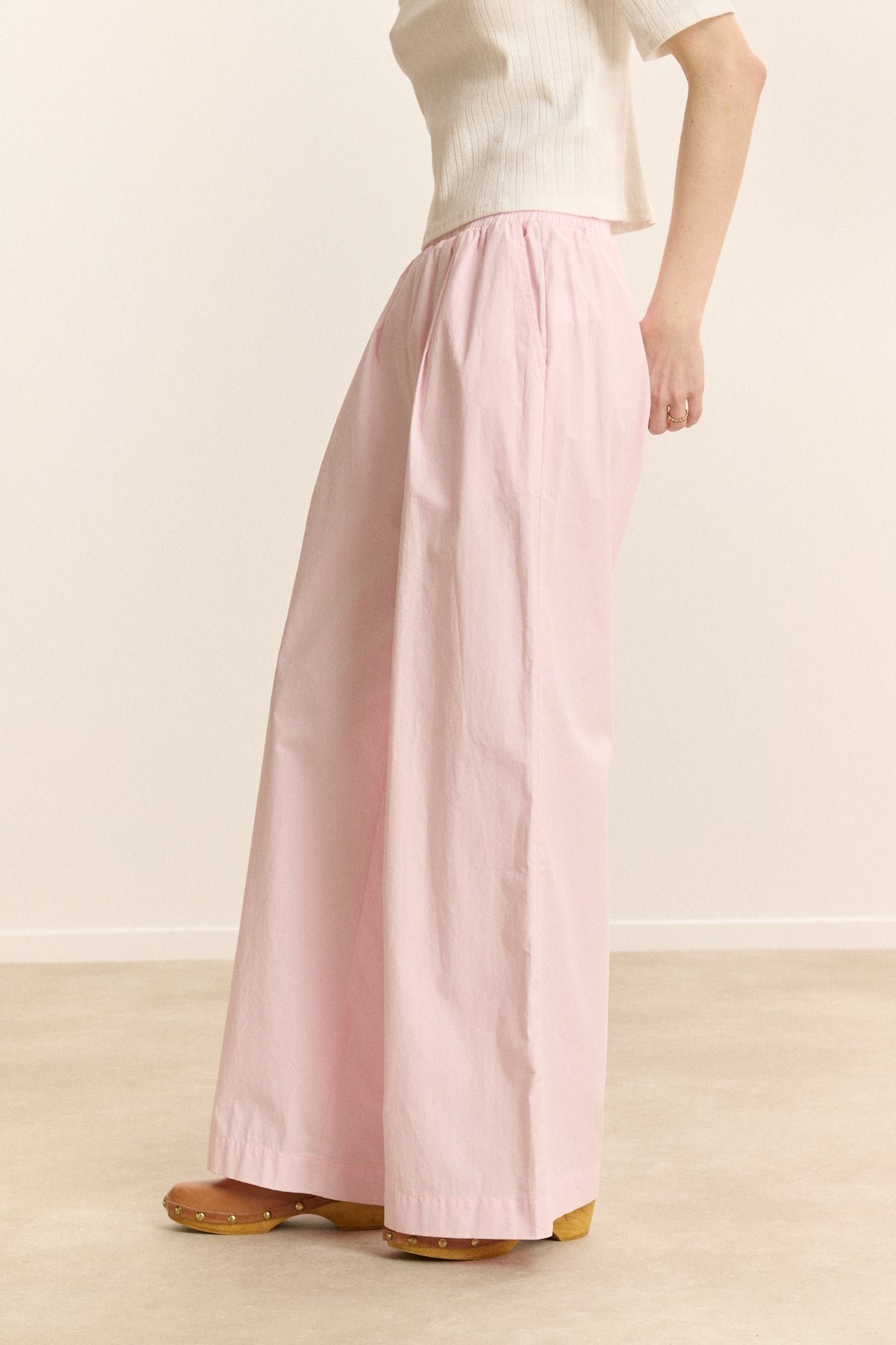 Elasticated wide-leg trousers GARANCE PARIS Pink