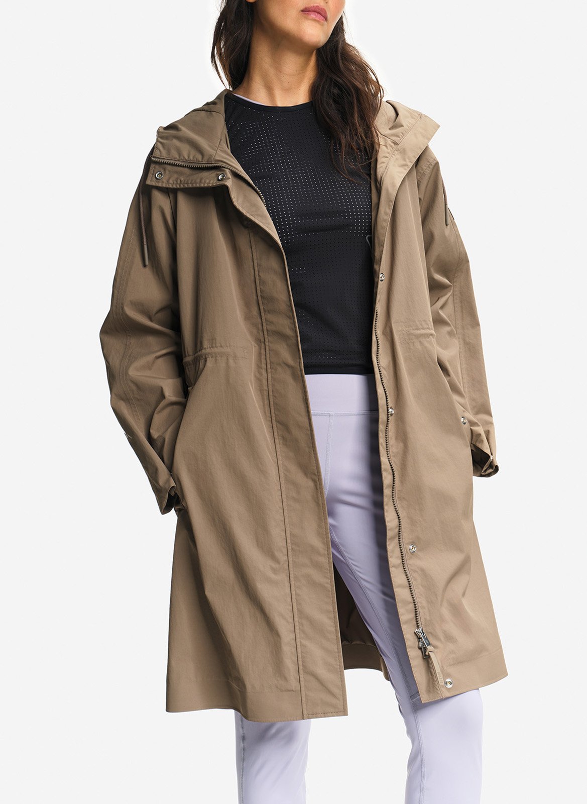 Mid-length hooded oversized parka AIGLE Brown