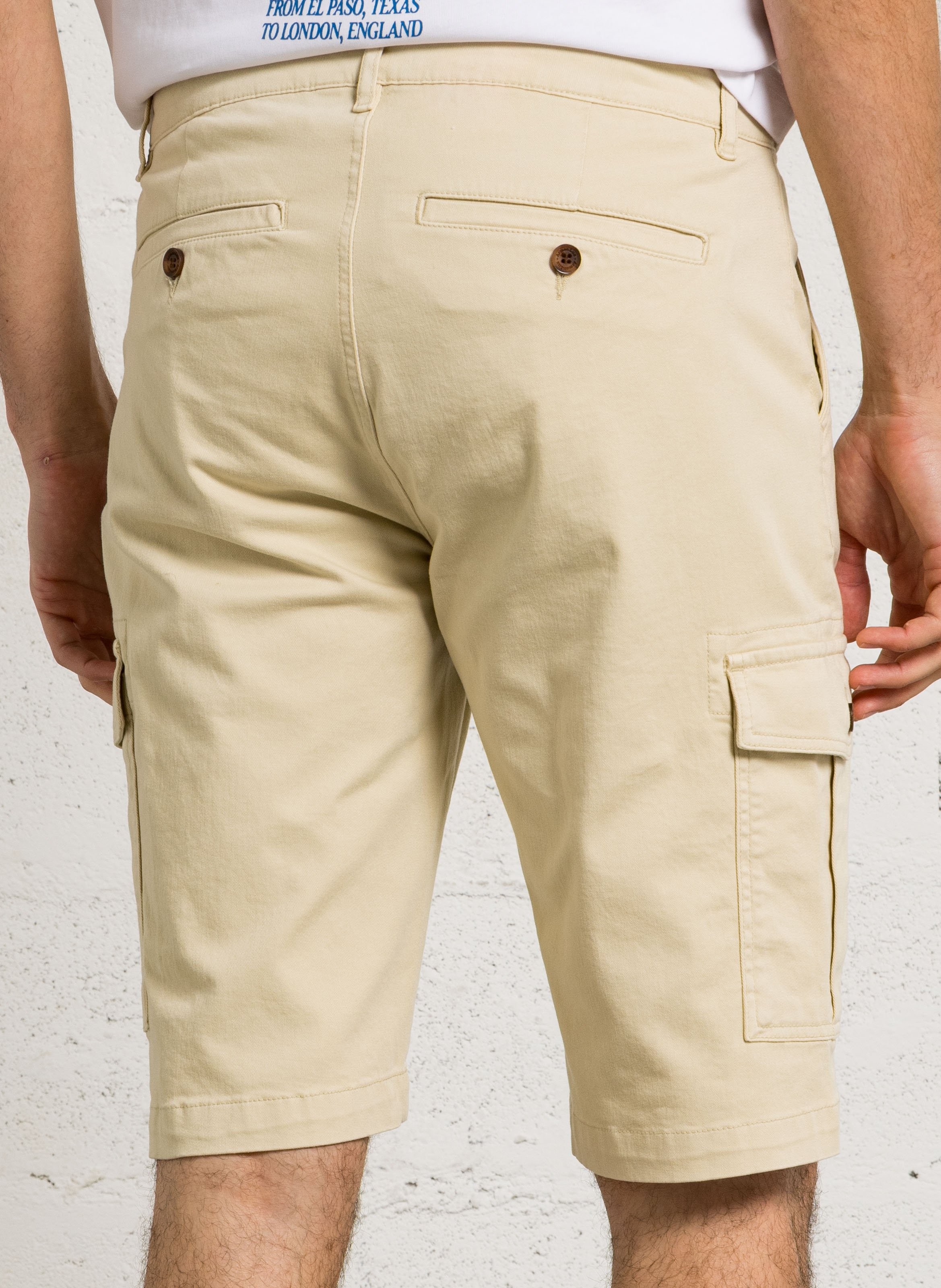 Bermuda cargo droit uni à poches ARMOR LUX Beige