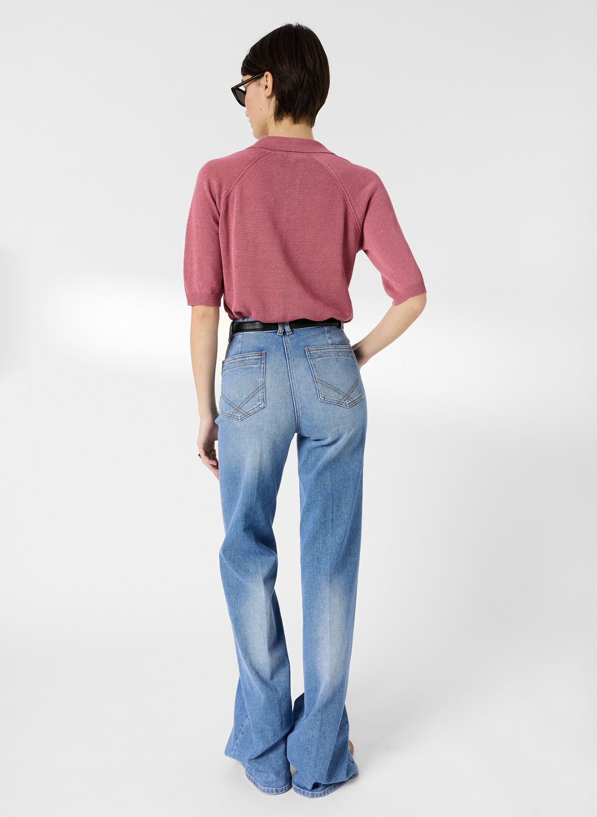 Gebreide polo van gemengd linnen GERARD DAREL Roze