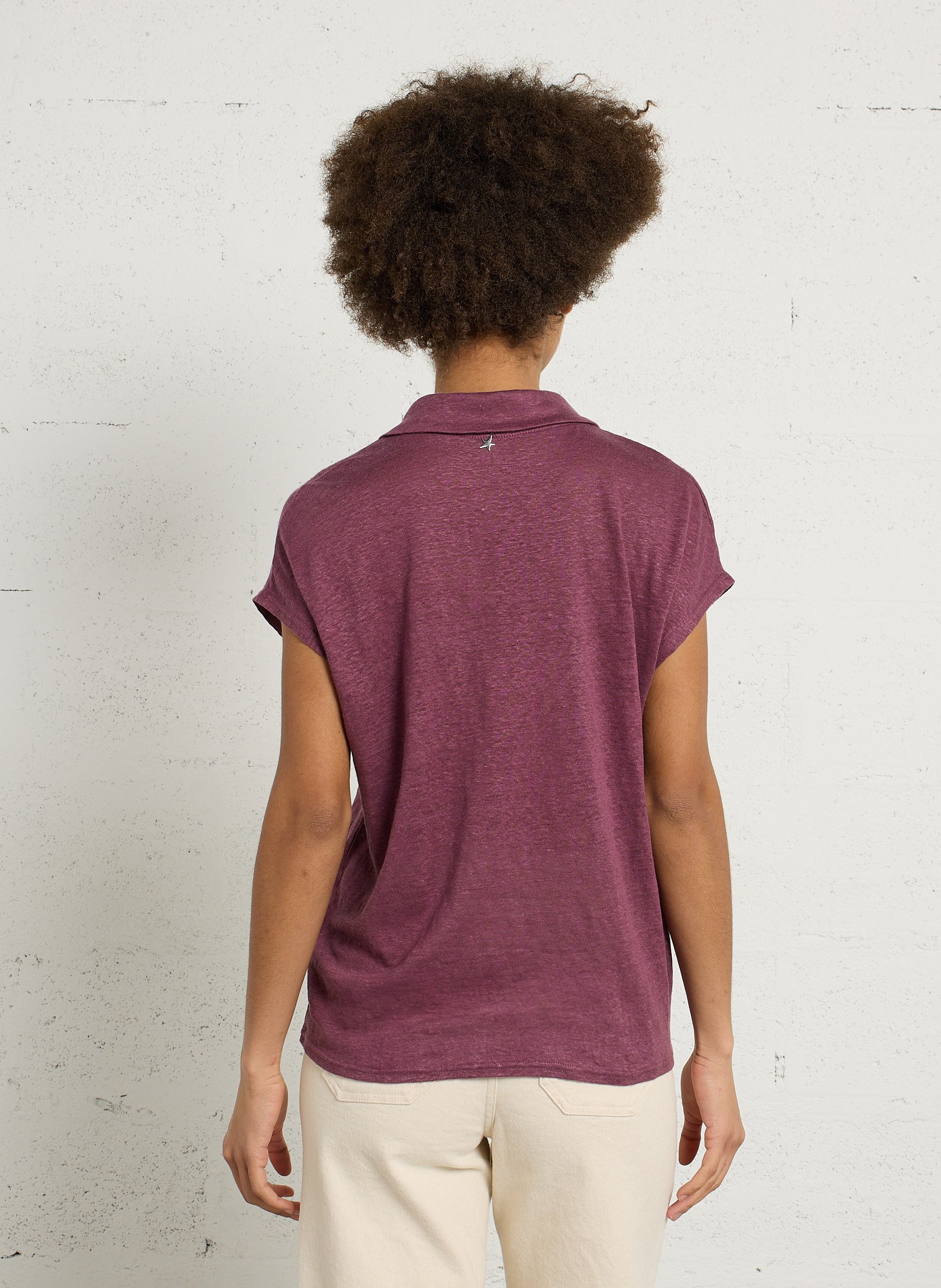 Weites Leinen-T-Shirt SUD EXPRESS Violett