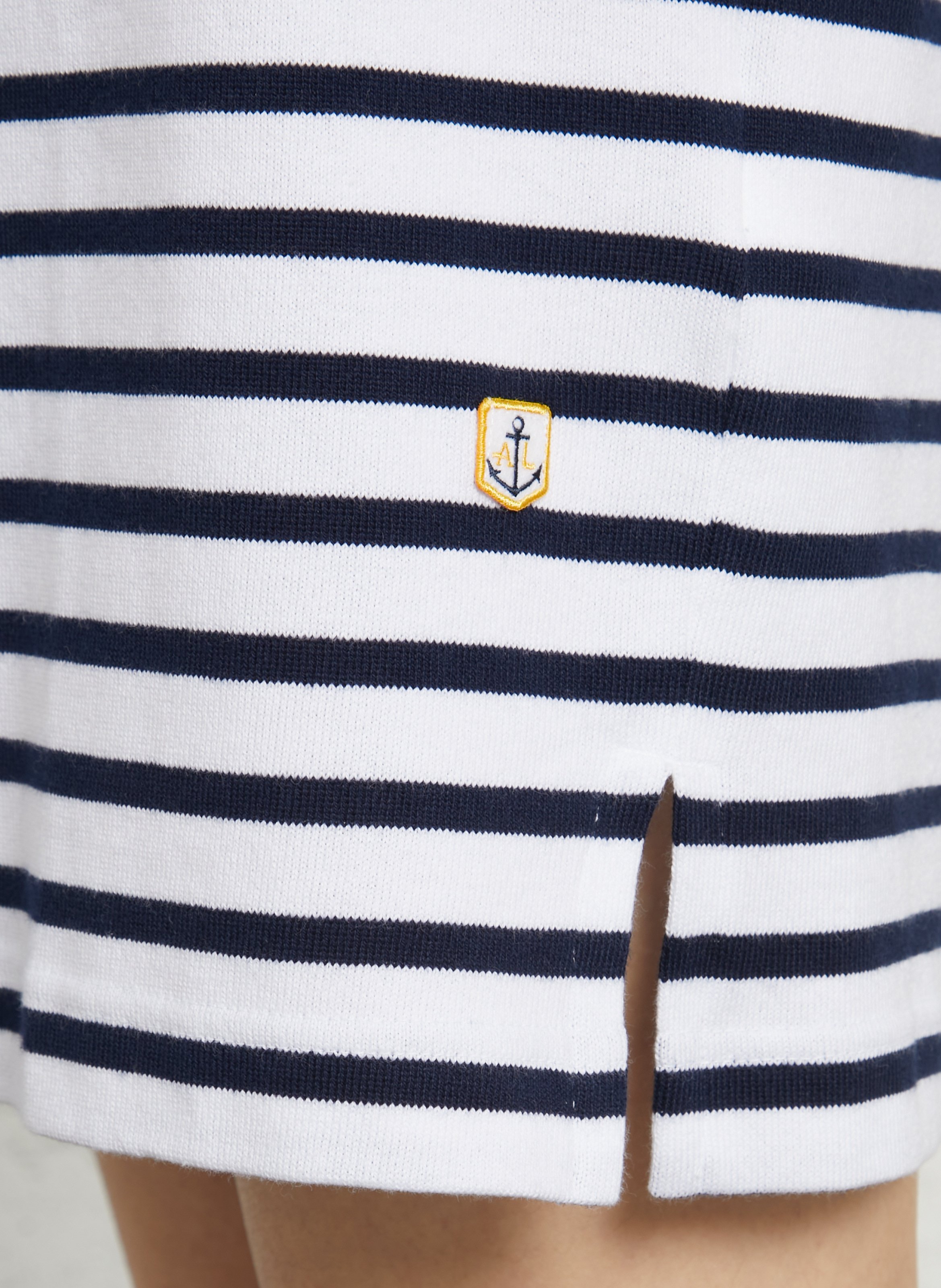 Robe courte col classique en coton rayé ARMOR LUX Blanc