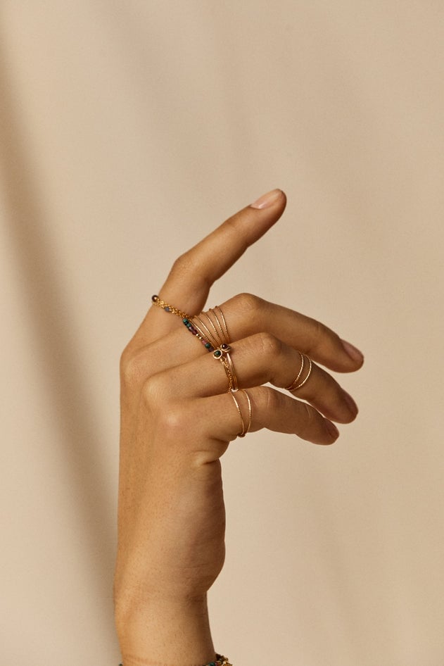 Bague double éclat phalange YAY Doré