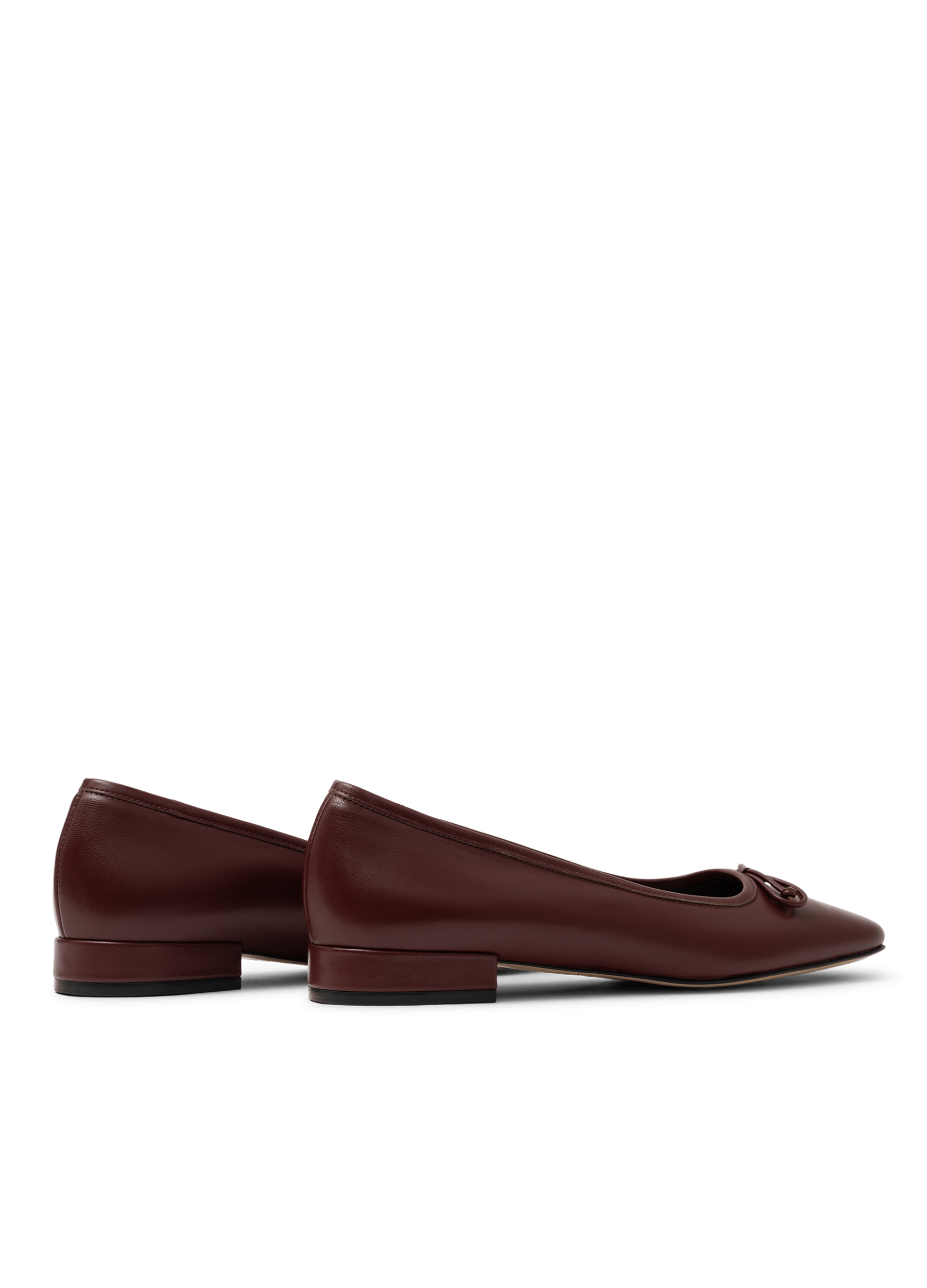 Burgundy nappa leather ballet flats PARALLELE PARIS Red
