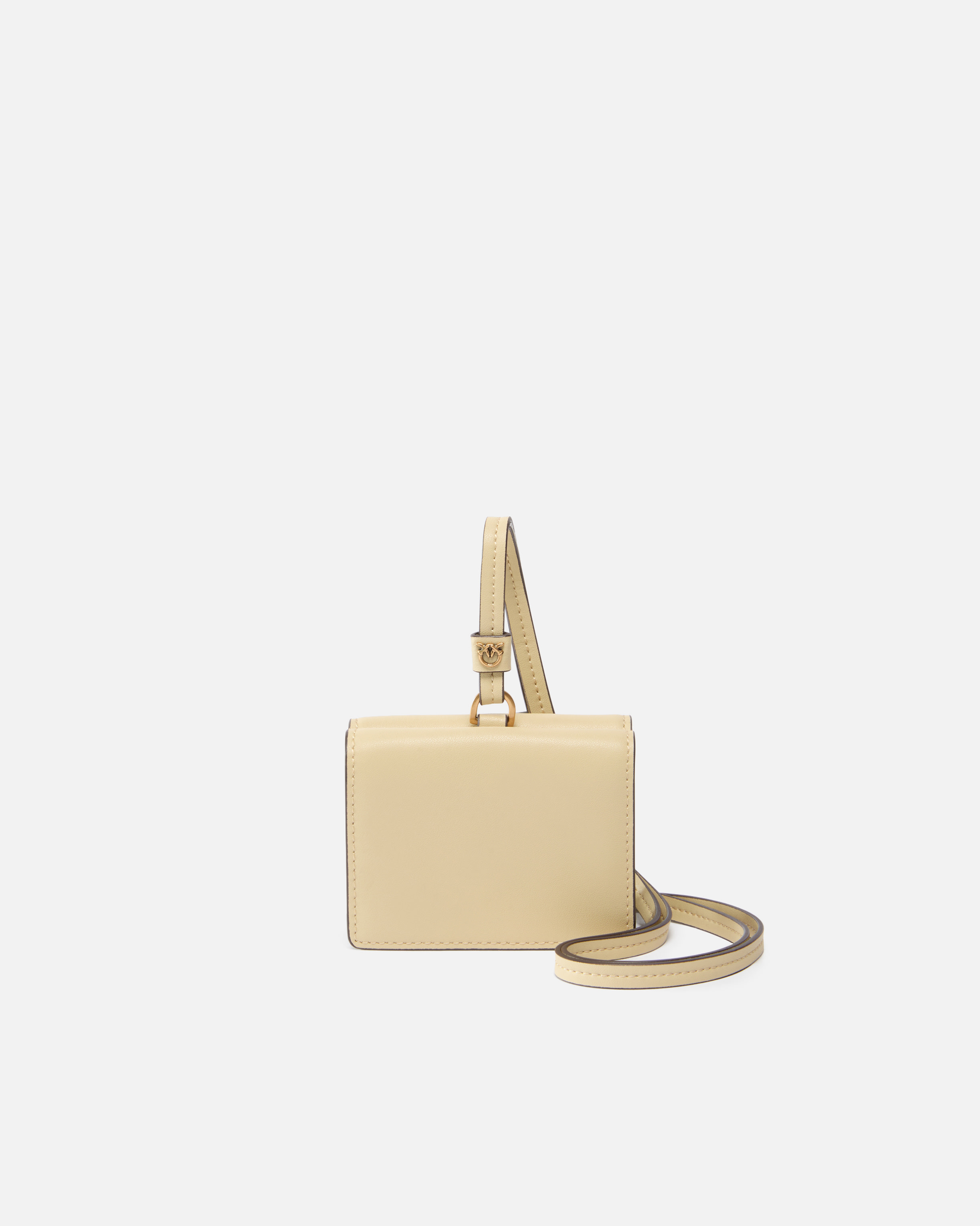 Compact leather wallet with wrist strap PINKO