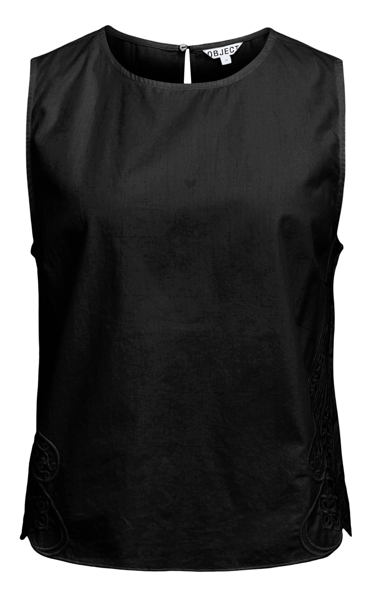 Bio-Baumwoll-Rundhals-Top OBJECT Schwarz