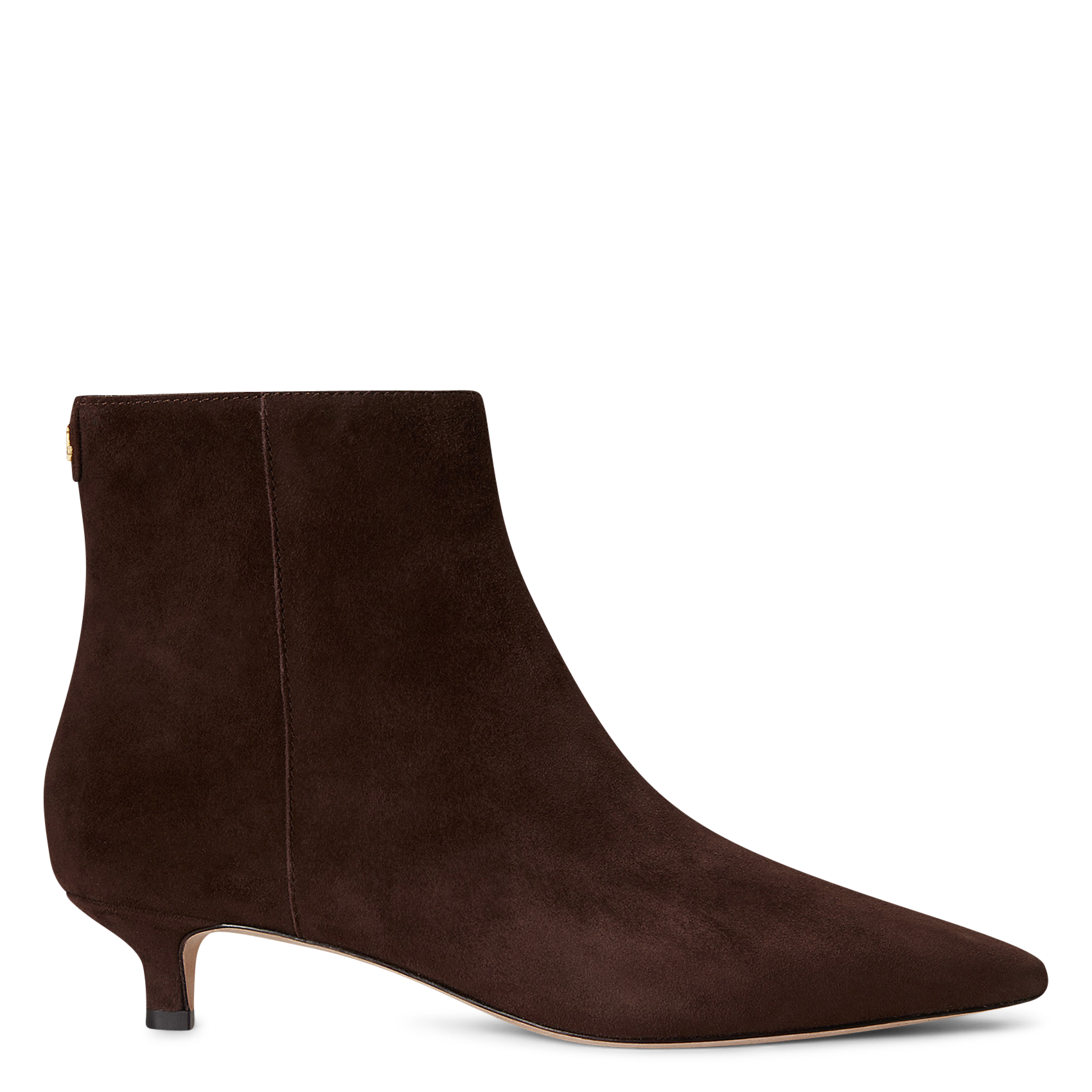 Bottines à petits talons en daim LAUREN RALPH LAUREN Marron
