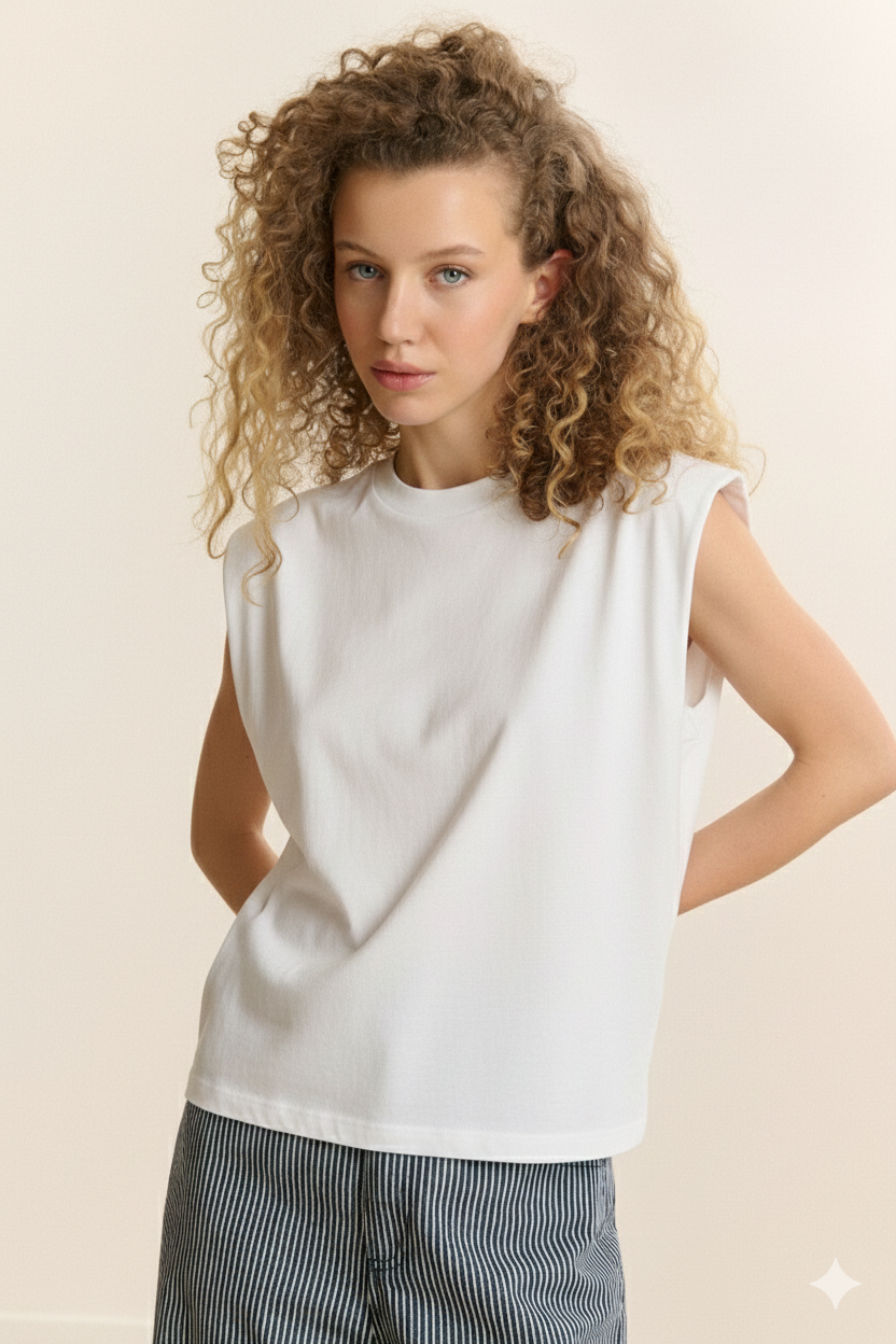 T-shirt sans manches GARANCE PARIS Blanc