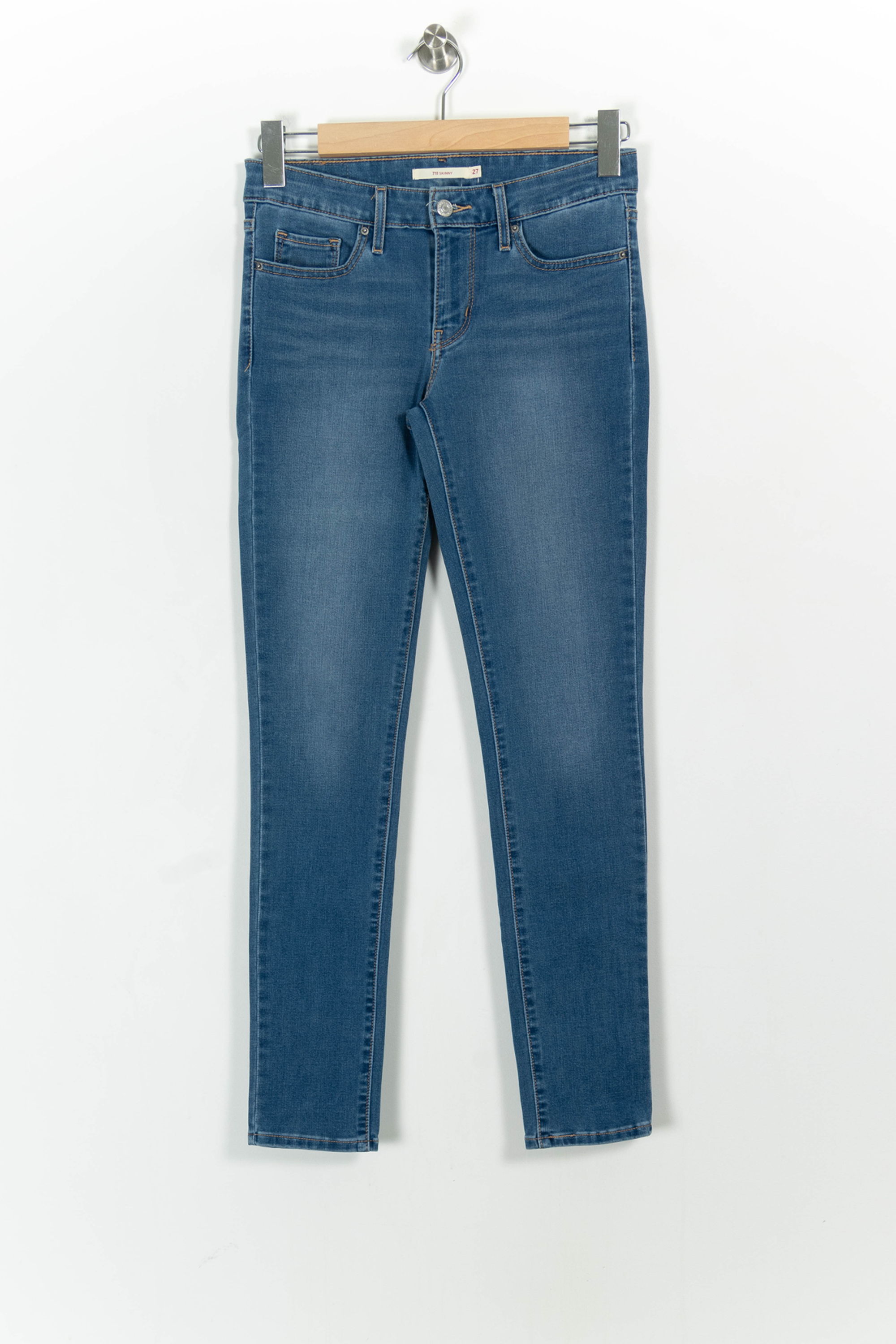 Cropped slim jeans with studs LEVI'S - Seconde main Blue