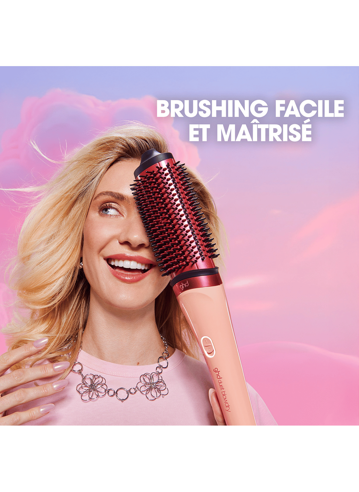 Duet Blowdry Brush - Jelly Collection GHD Pêche acidulé