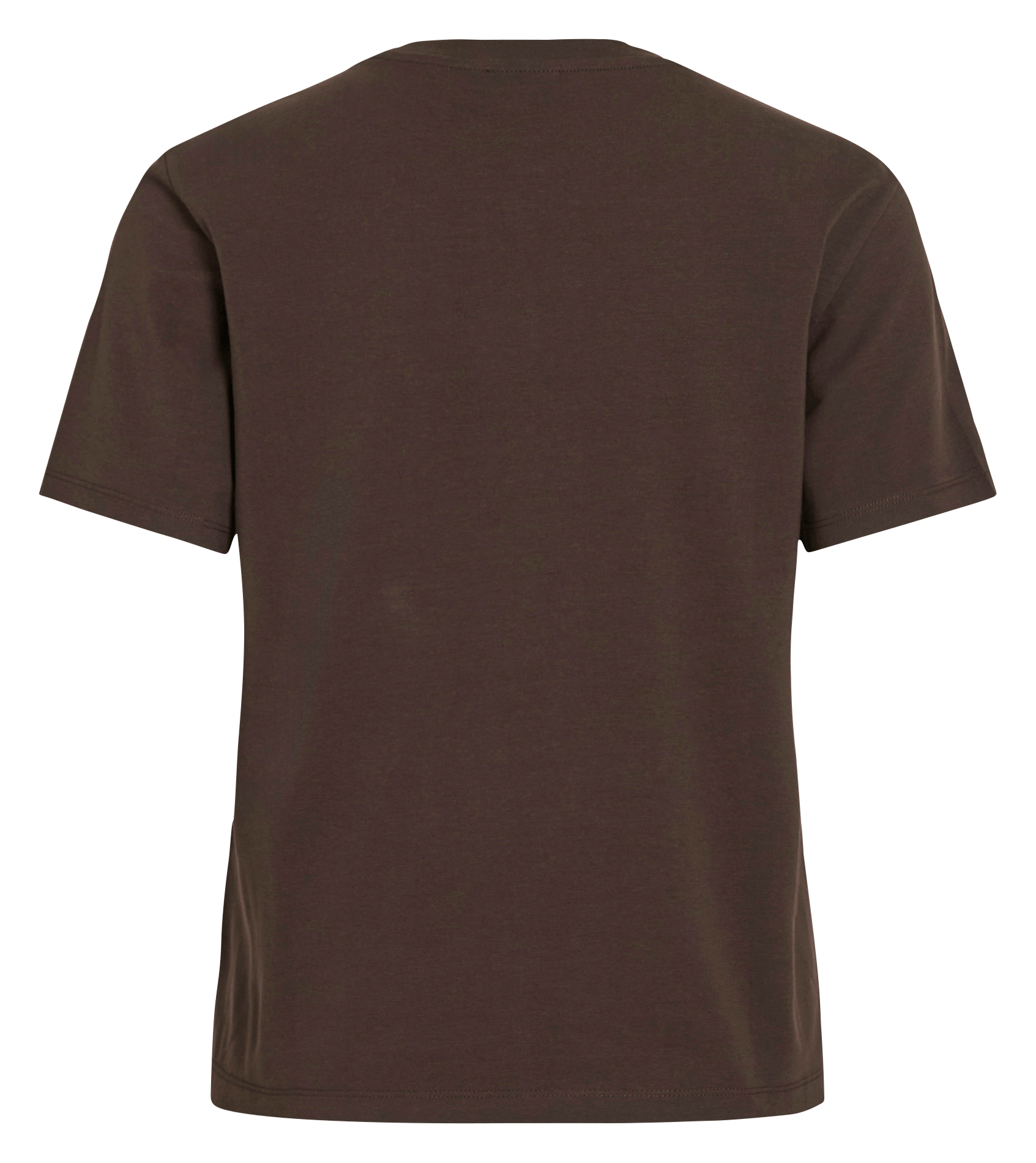 T-shirt met ronde hals - biologische katoenblend VILA Bruin