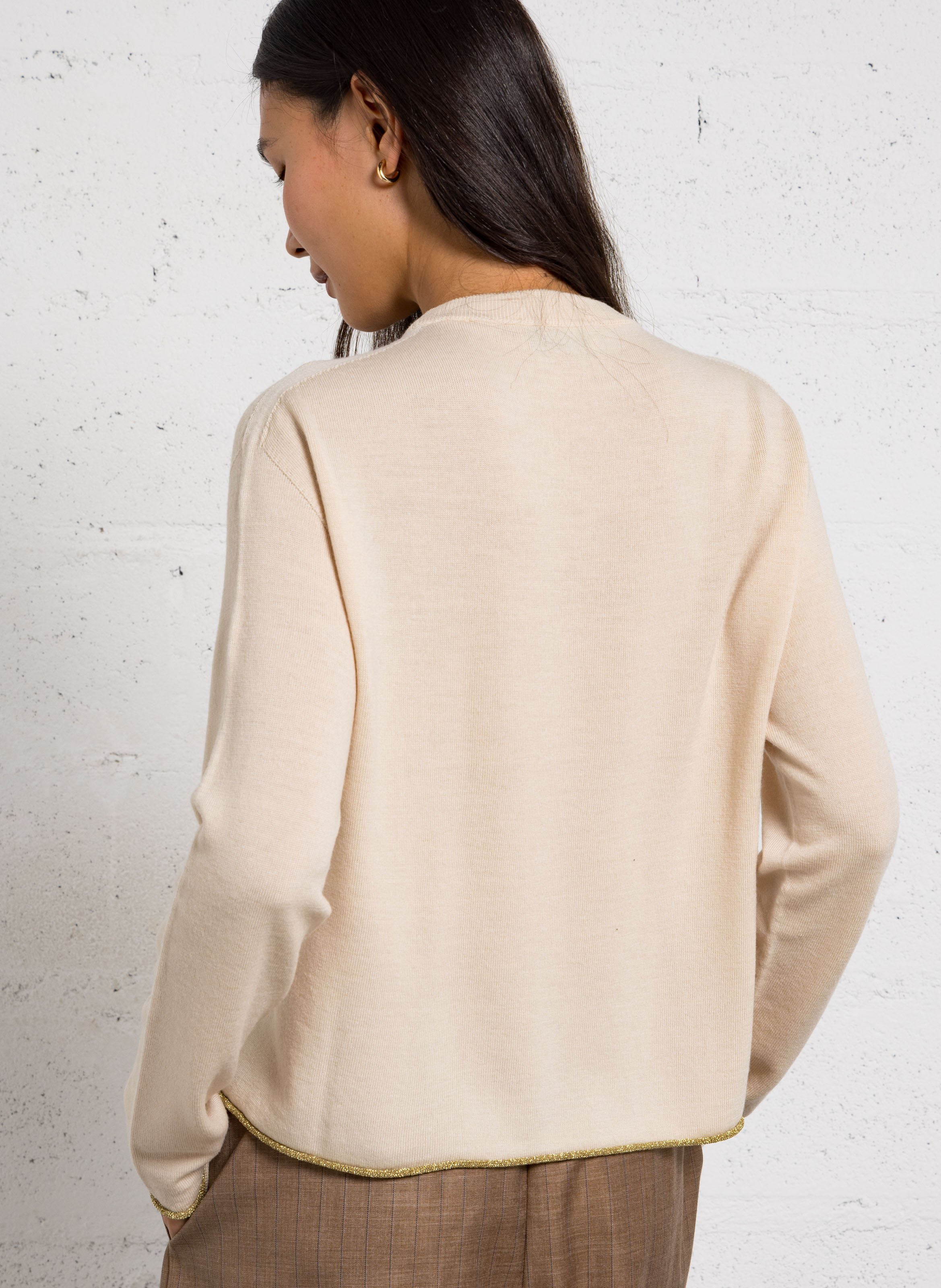 Round-neck wool sweater MOMONI Beige