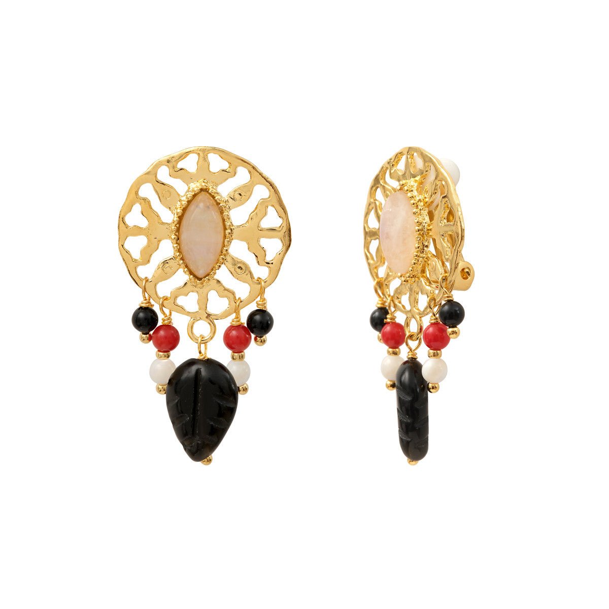 Clip-on earrings   gold-plated SATELLITE PARIS Black