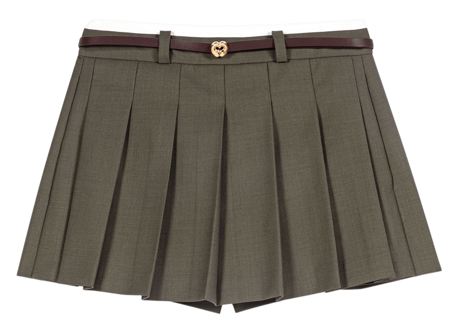 Korte rok | wolblend MAJE Kaki